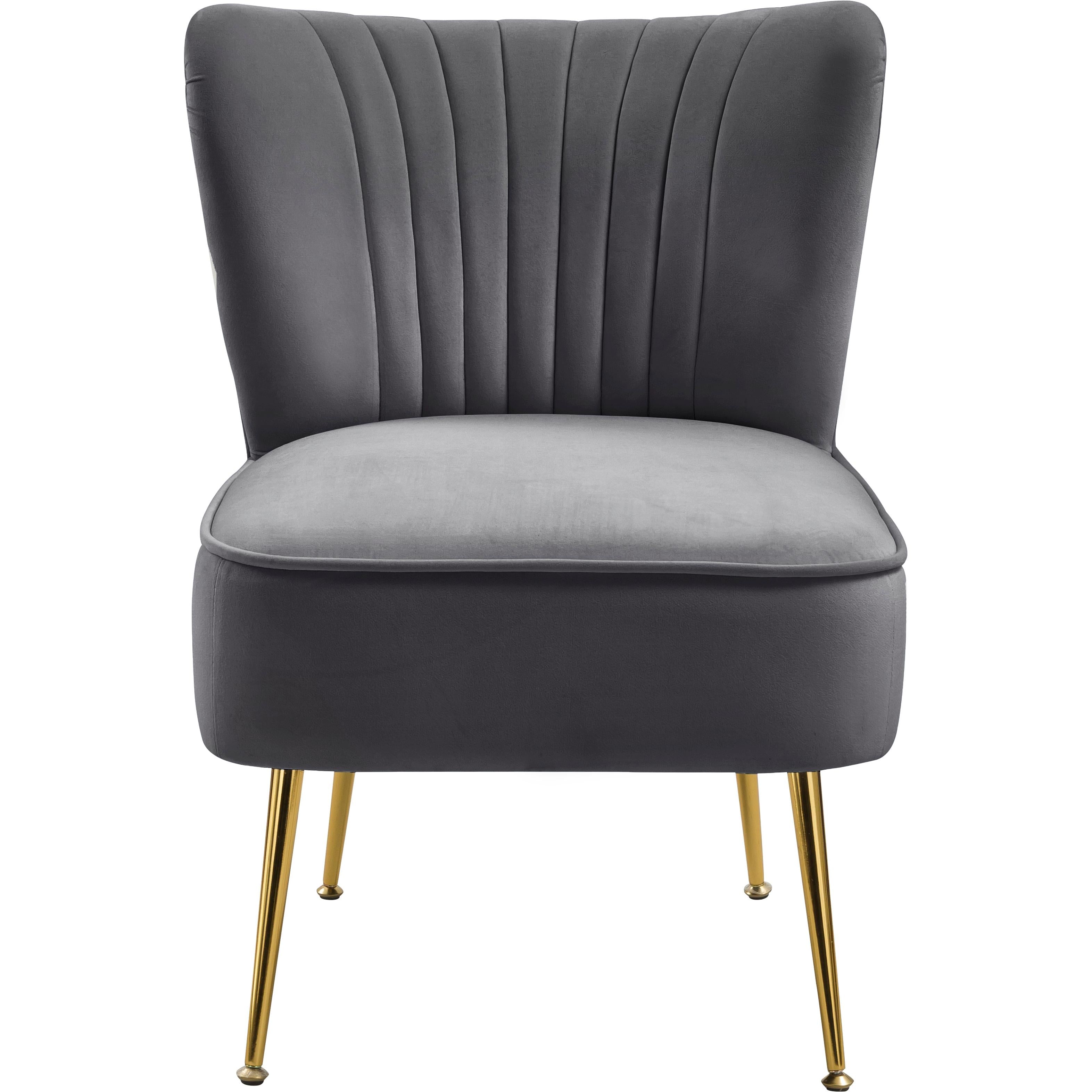 Meridian Tess Grey Velvet Accent Chair