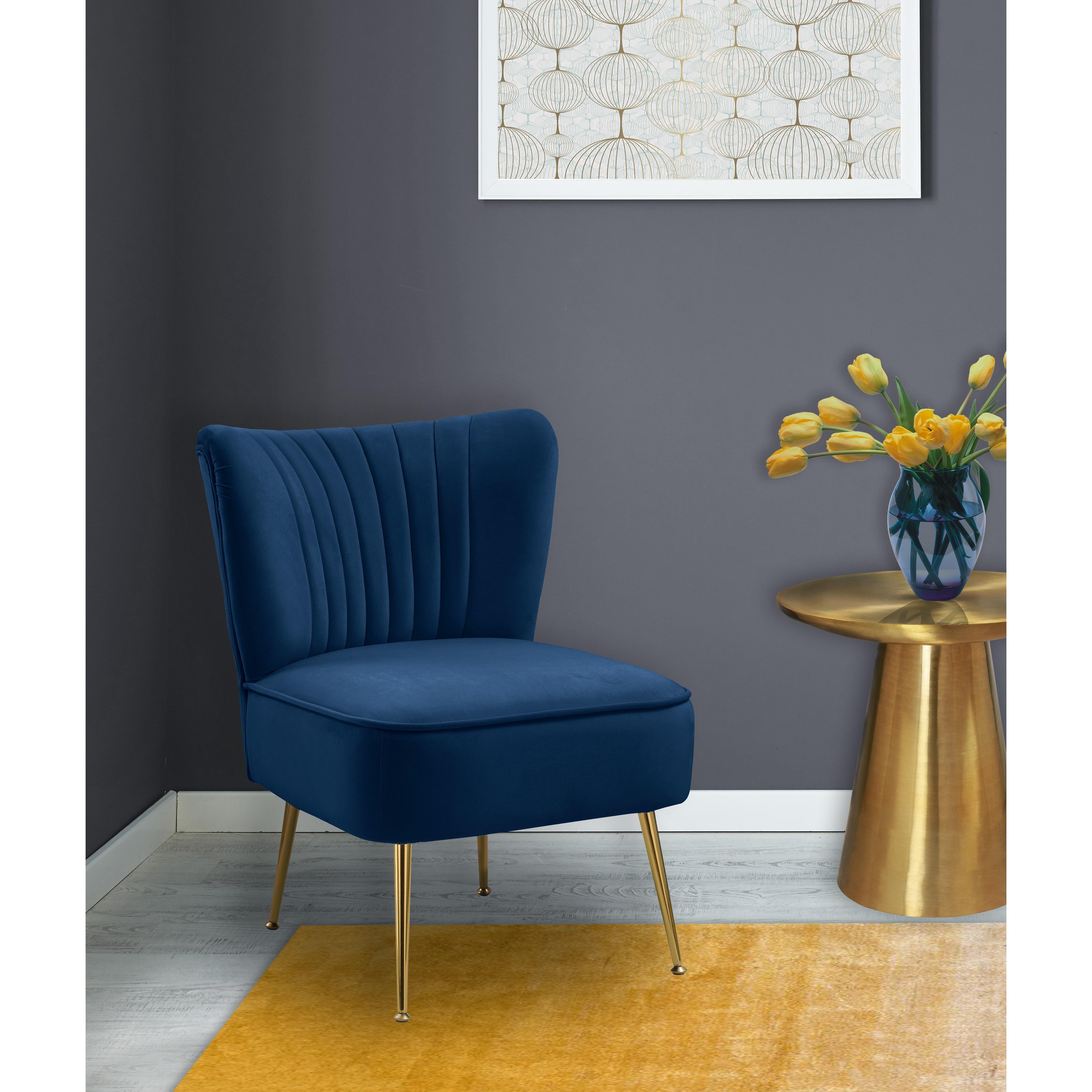 Meridian Tess Navy Velvet Accent Chair