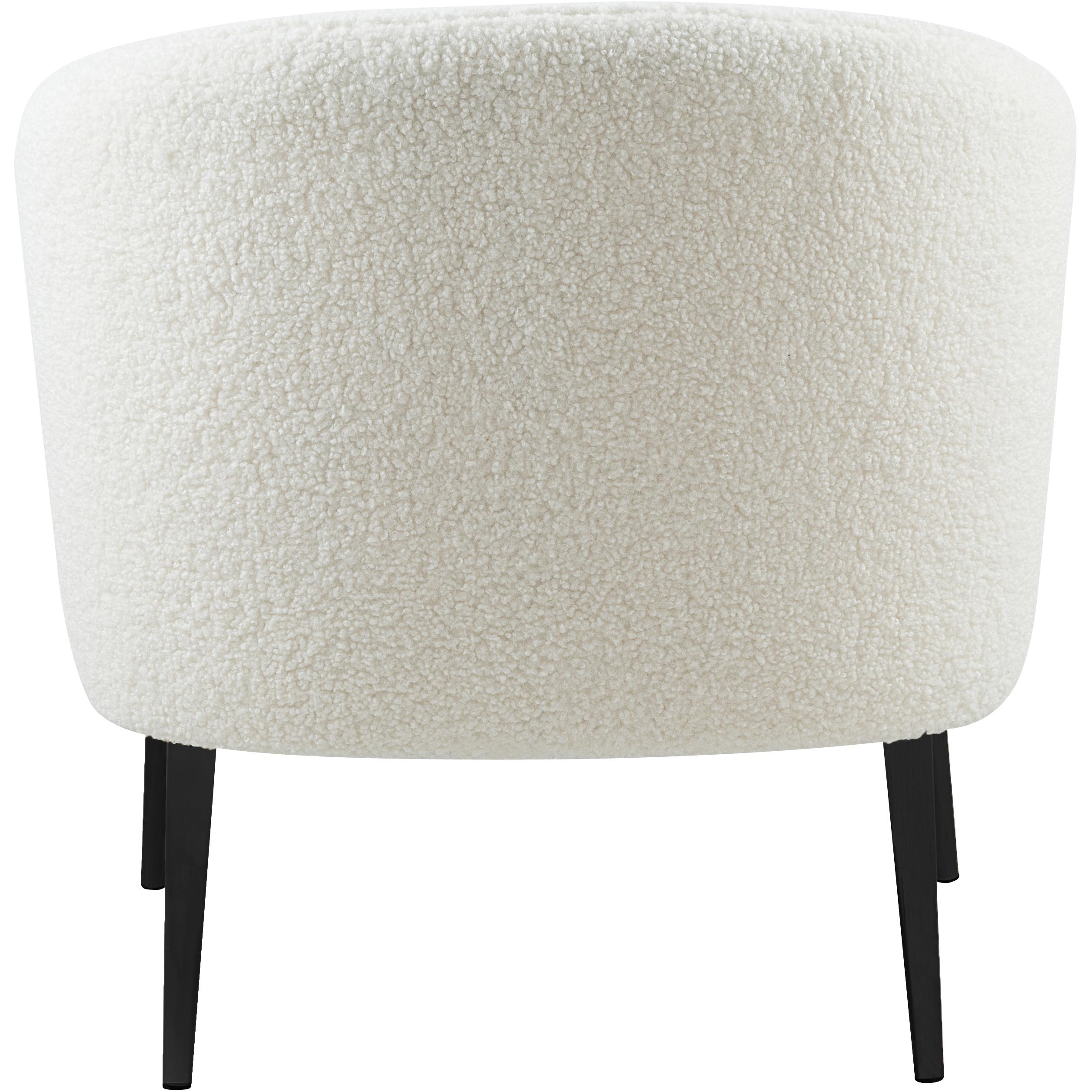 Meridian Barlow White Faux Sheepskin Fur Accent Chair