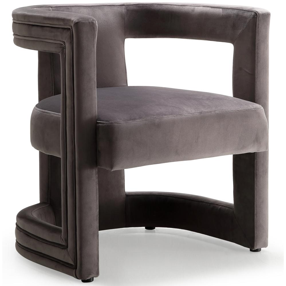 Meridian Blair Grey Velvet Accent Chair