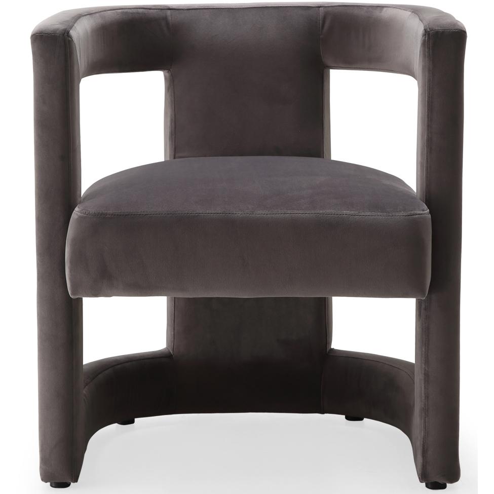 Meridian Blair Grey Velvet Accent Chair