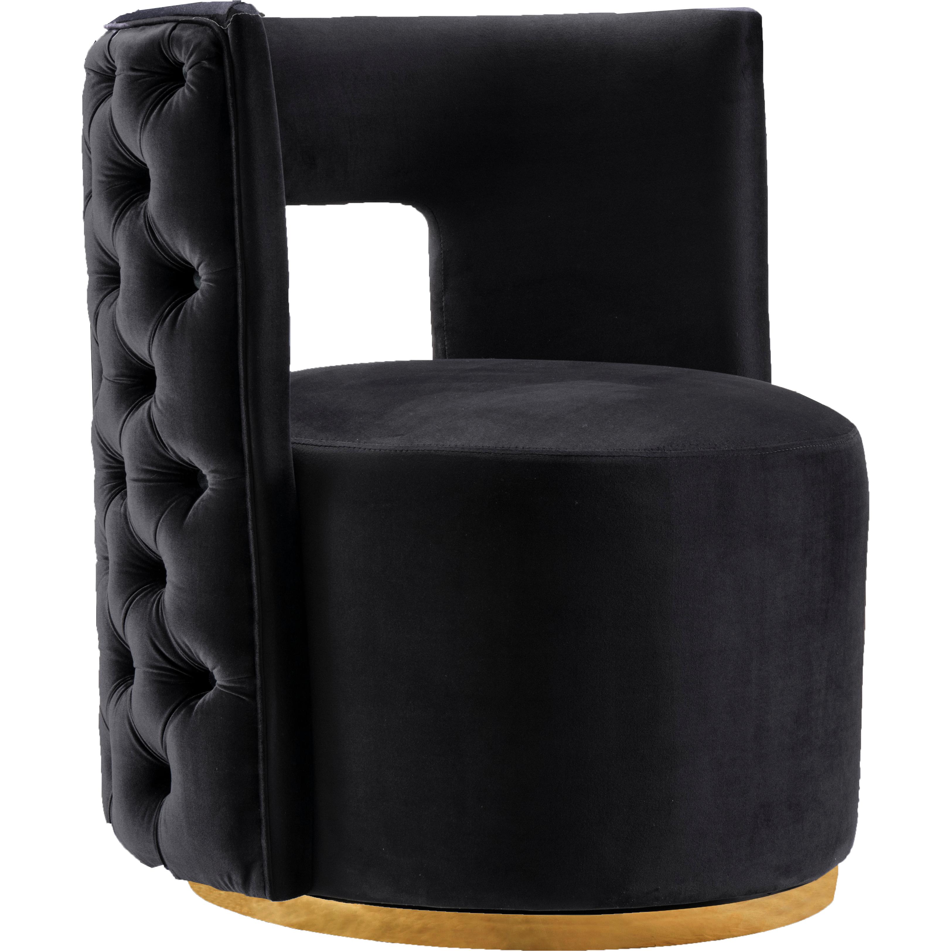 Meridian Theo Black Velvet Accent Chair