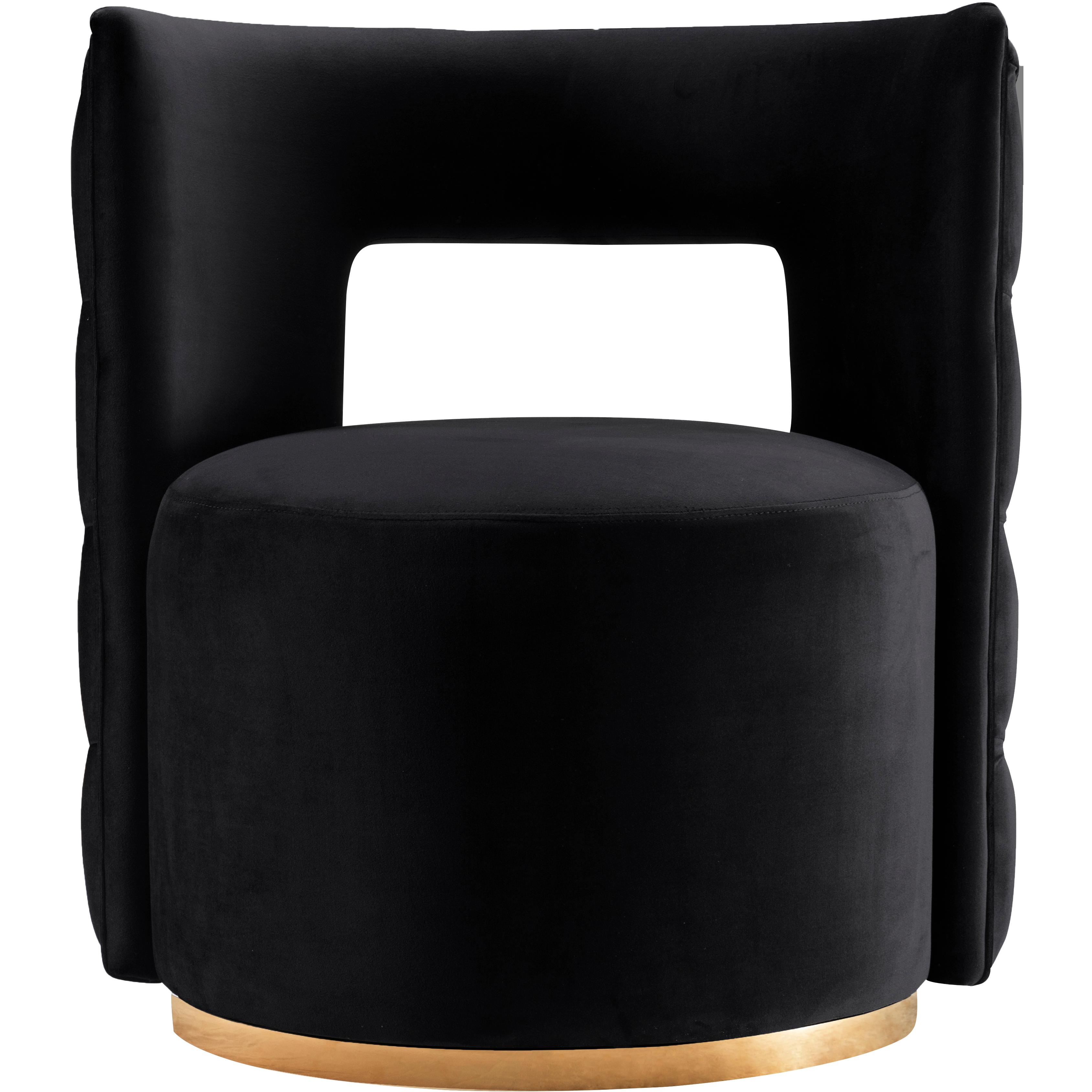 Meridian Theo Black Velvet Accent Chair