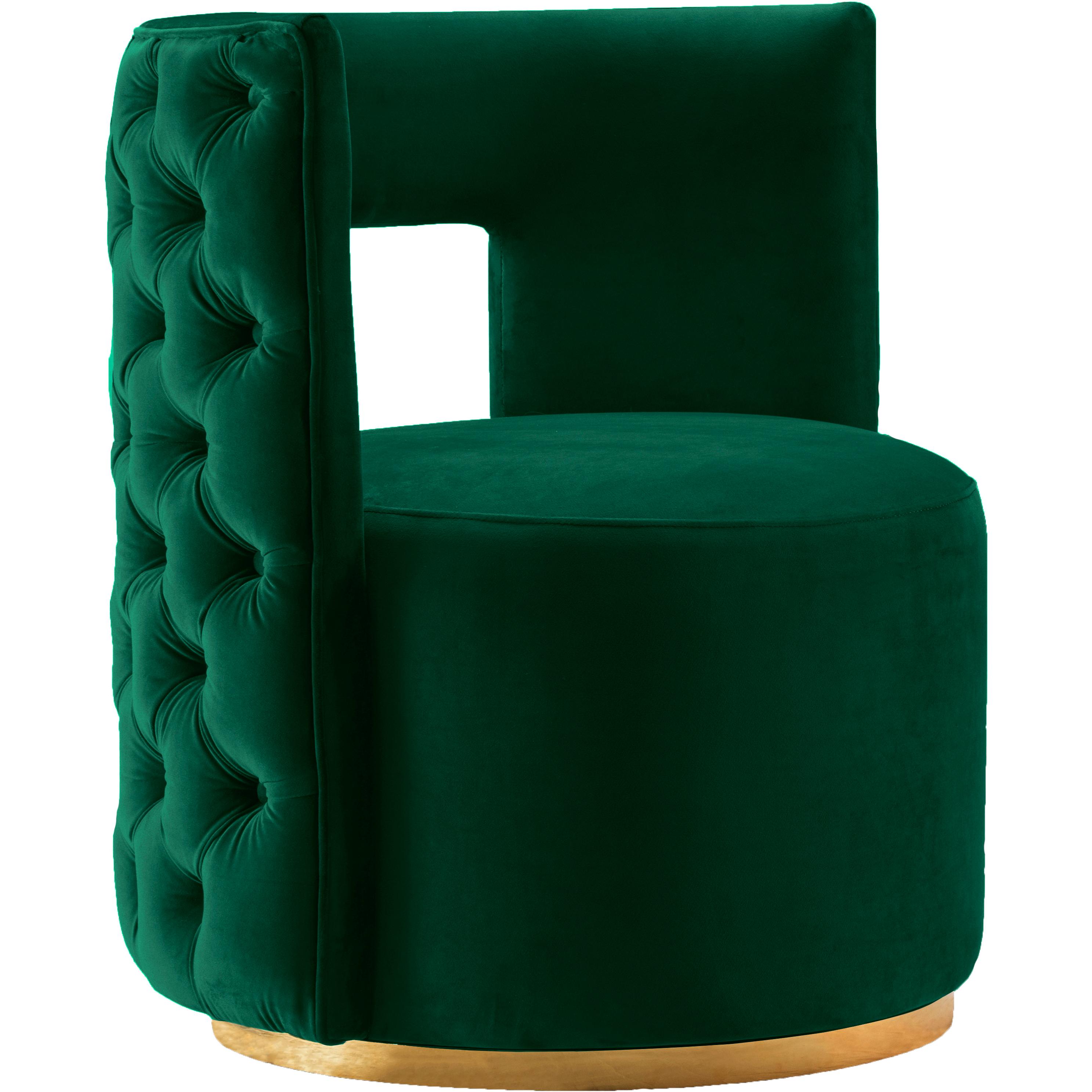 Meridian Theo Green Velvet Accent Chair