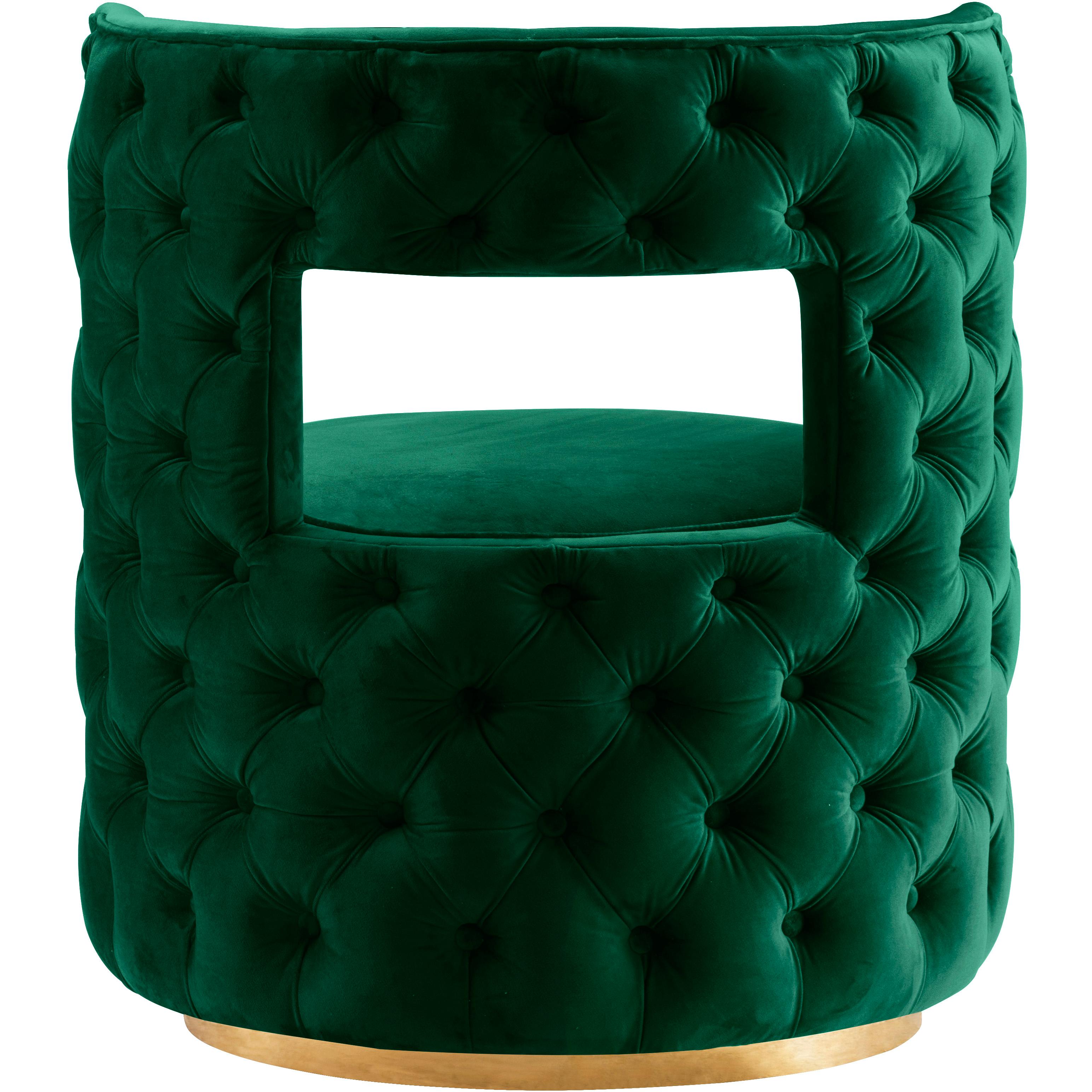 Meridian Theo Green Velvet Accent Chair