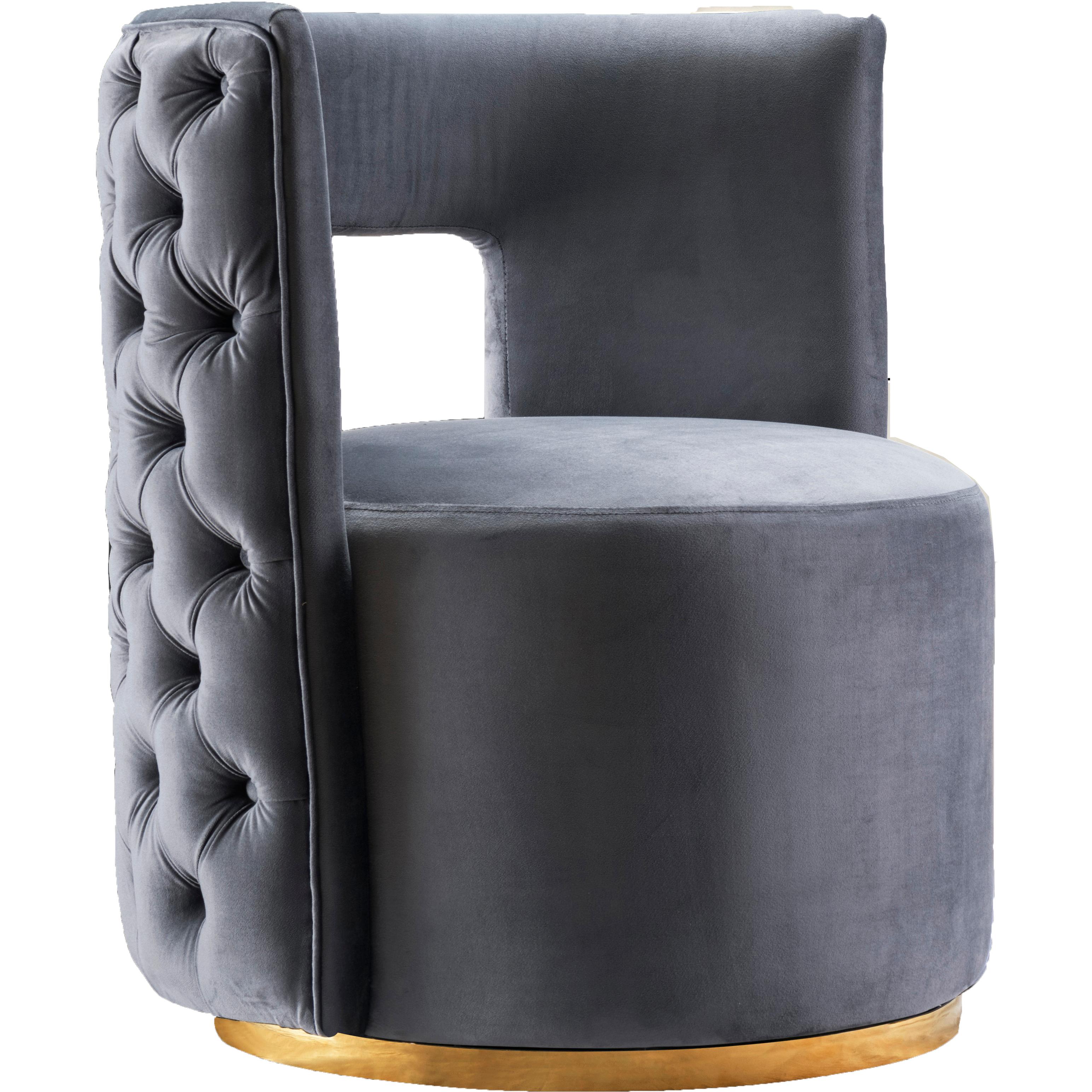 Meridian Theo Grey Velvet Accent Chair