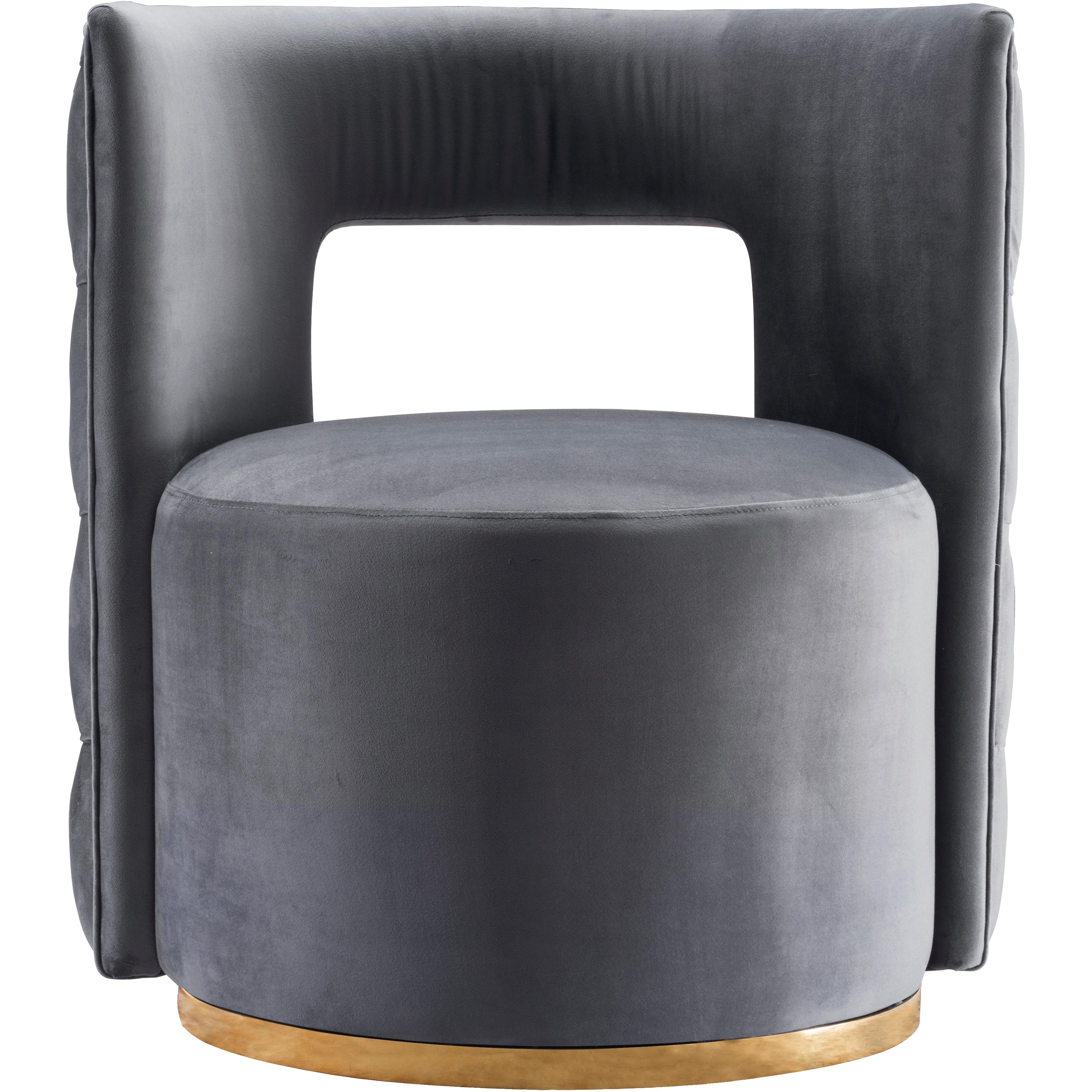 Meridian Theo Grey Velvet Accent Chair