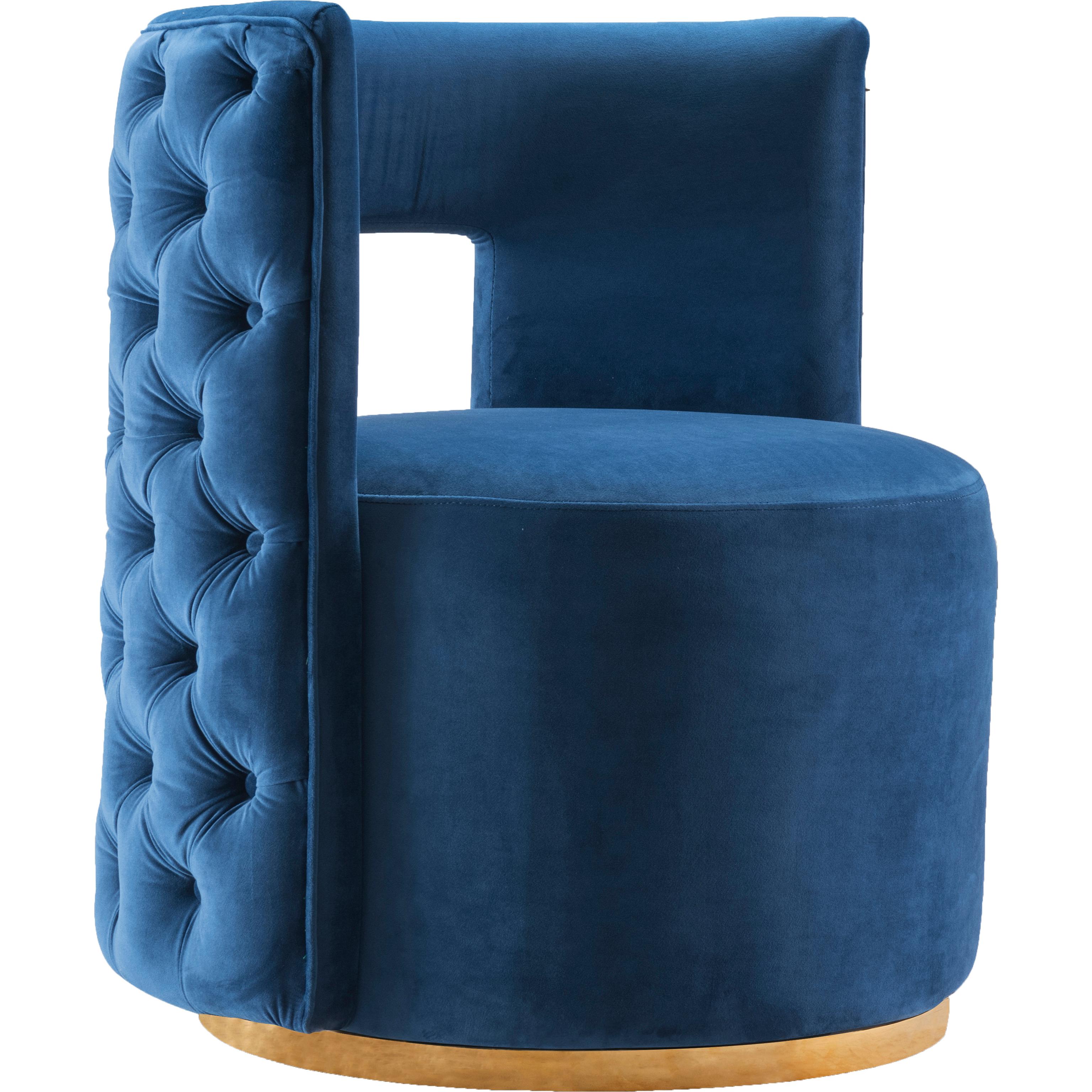 Meridian Theo Navy Velvet Accent Chair