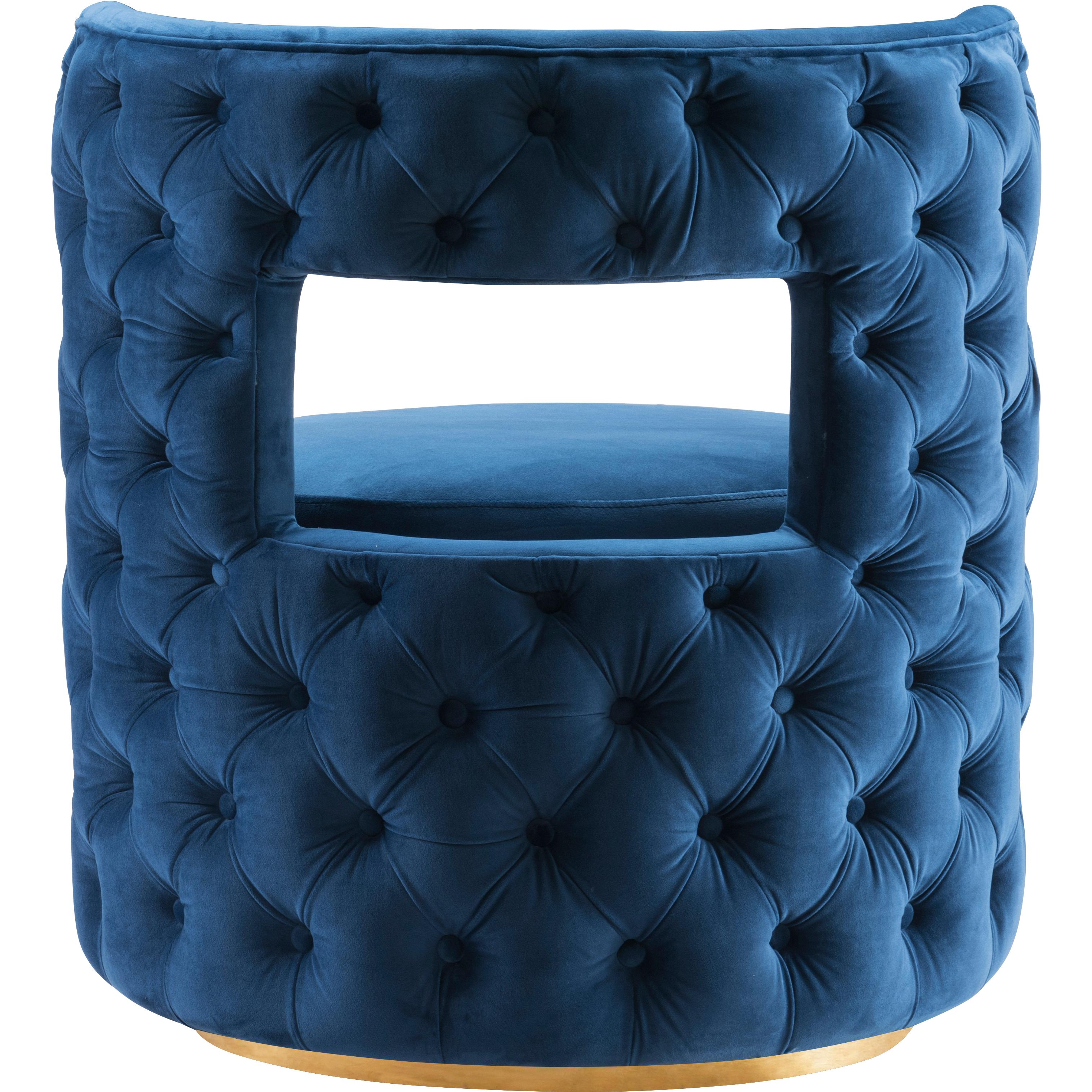 Meridian Theo Navy Velvet Accent Chair