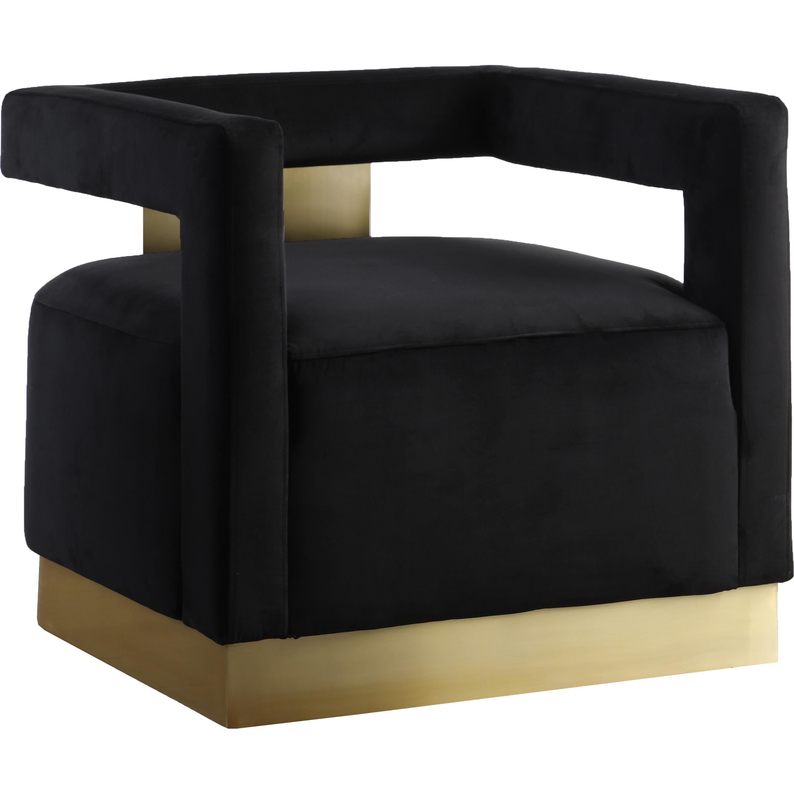 Meridian Armani Black Velvet Accent Chair