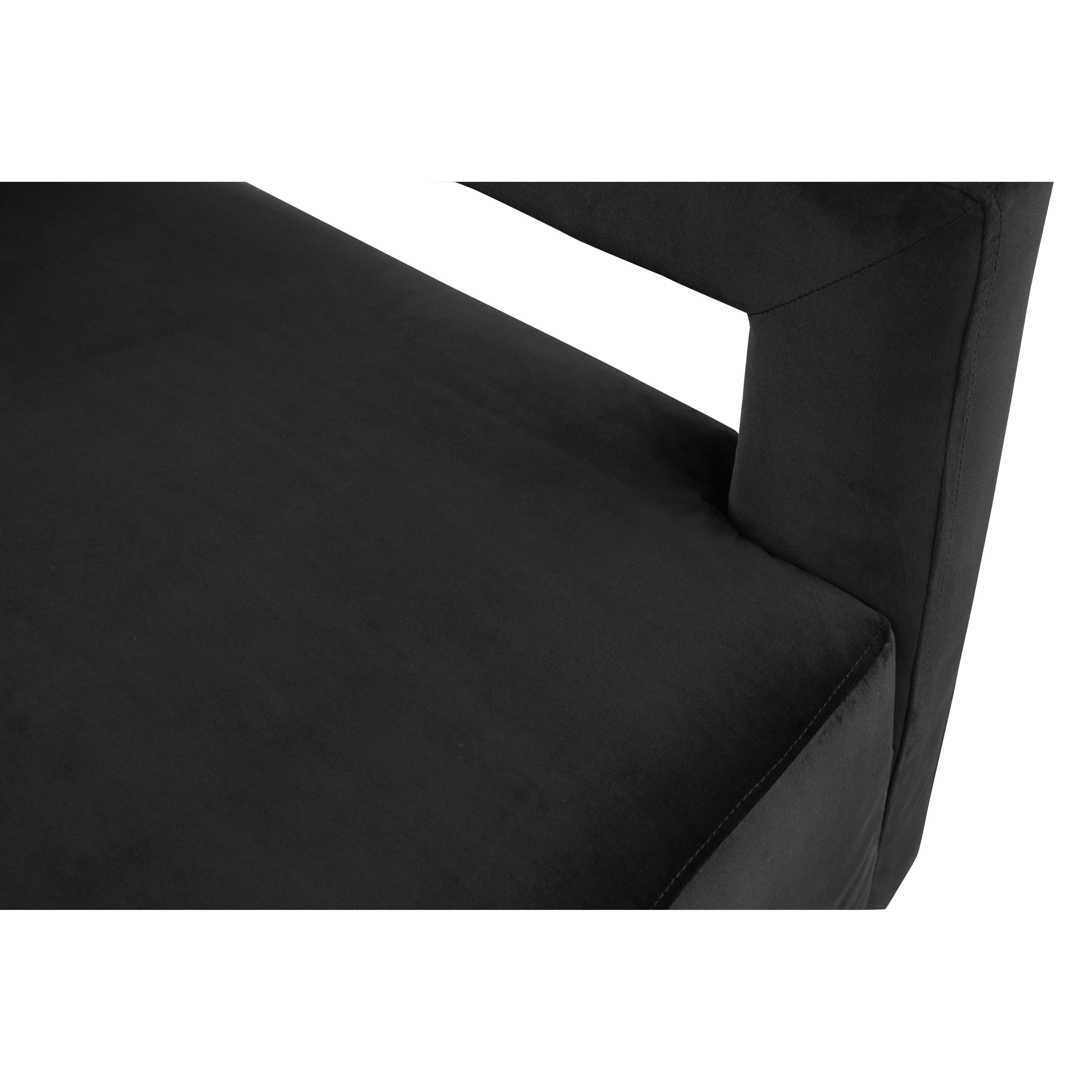 Meridian Armani Black Velvet Accent Chair