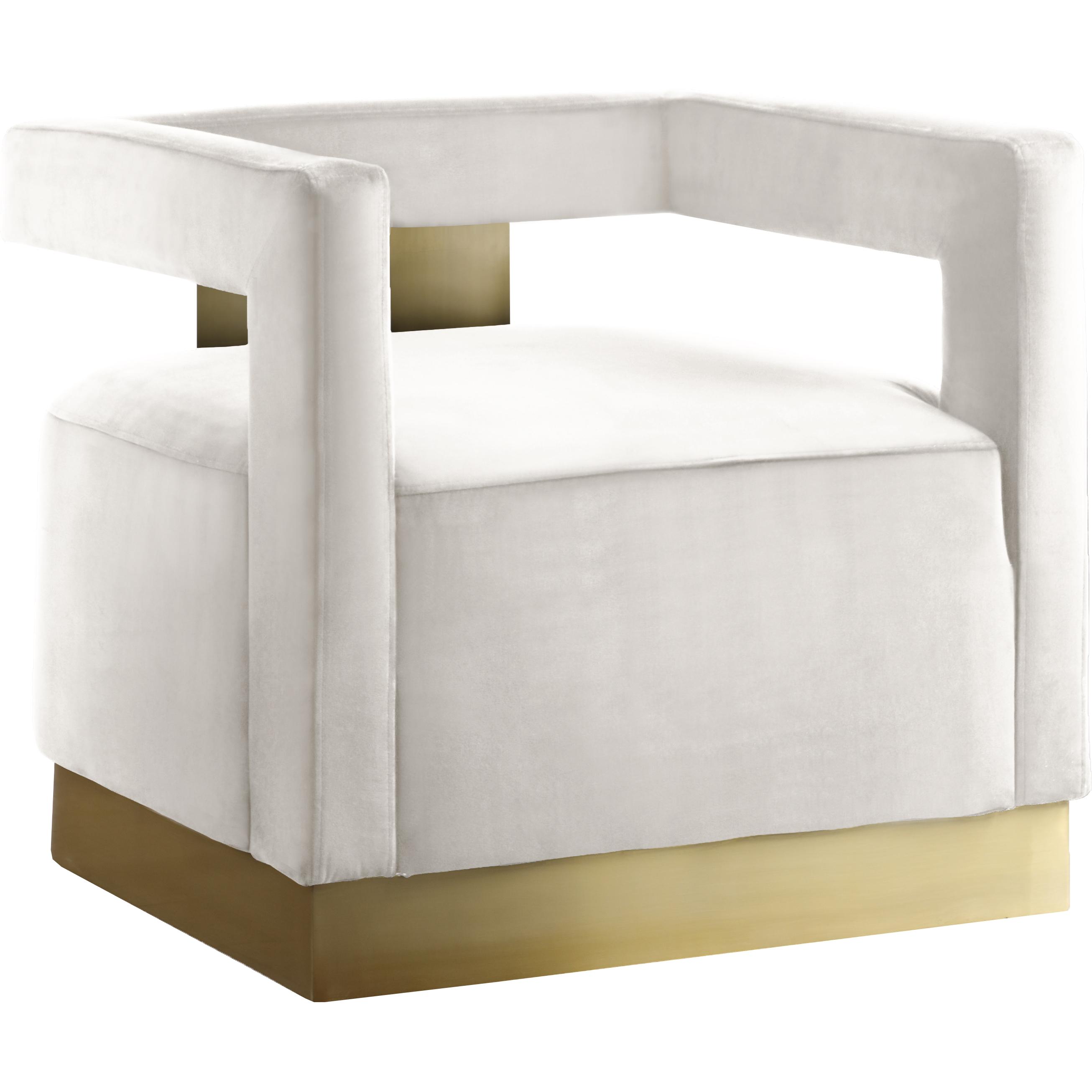 Meridian Armani Cream Velvet Accent Chair