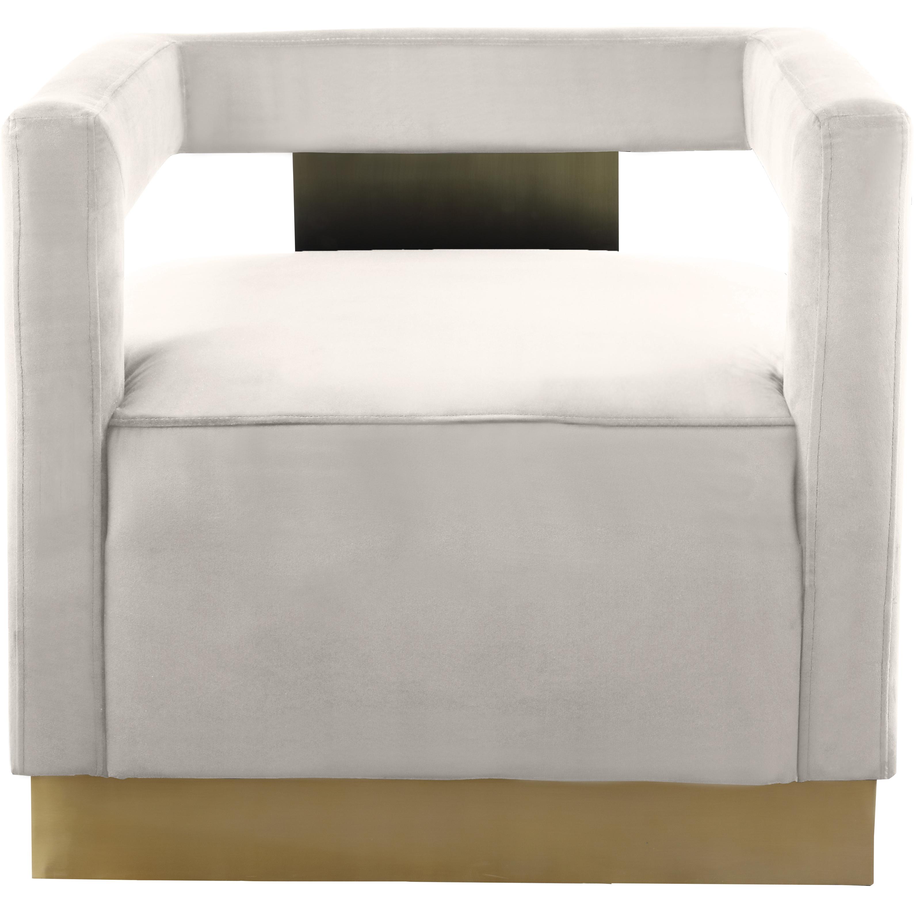 Meridian Armani Cream Velvet Accent Chair