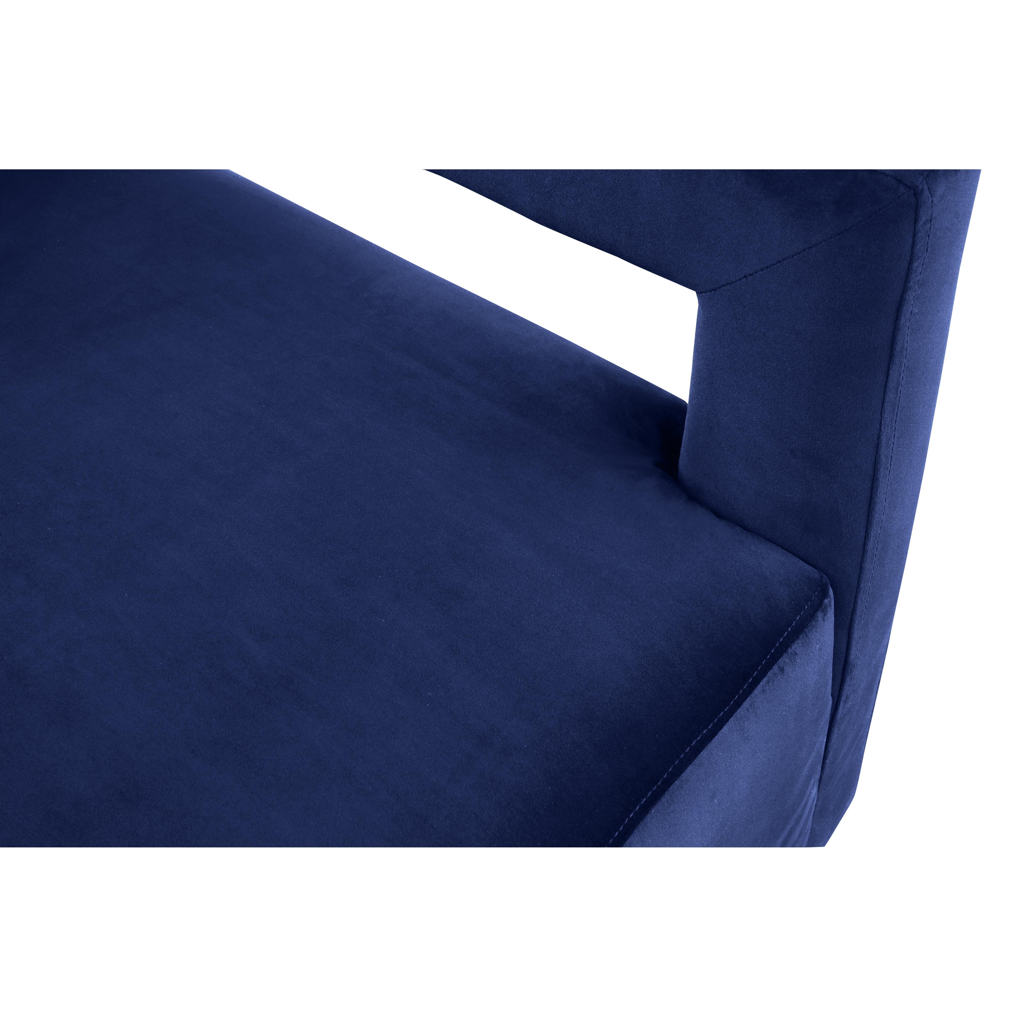 Meridian Armani Navy Velvet Accent Chair