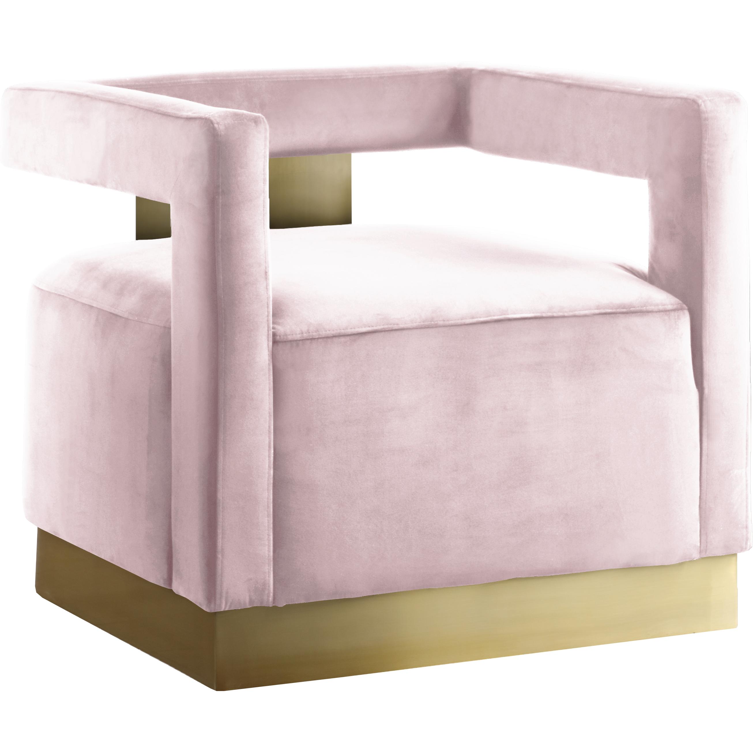 Meridian Armani Pink Velvet Accent Chair