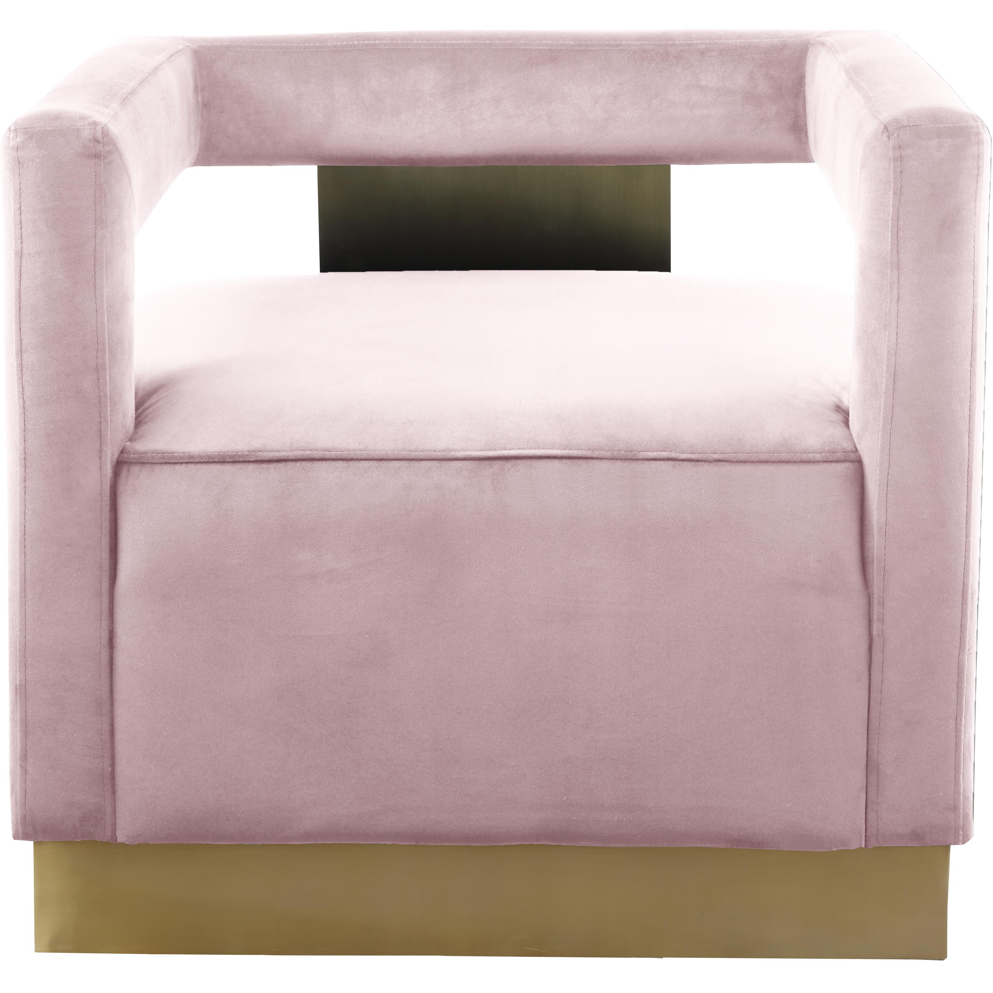 Meridian Armani Pink Velvet Accent Chair