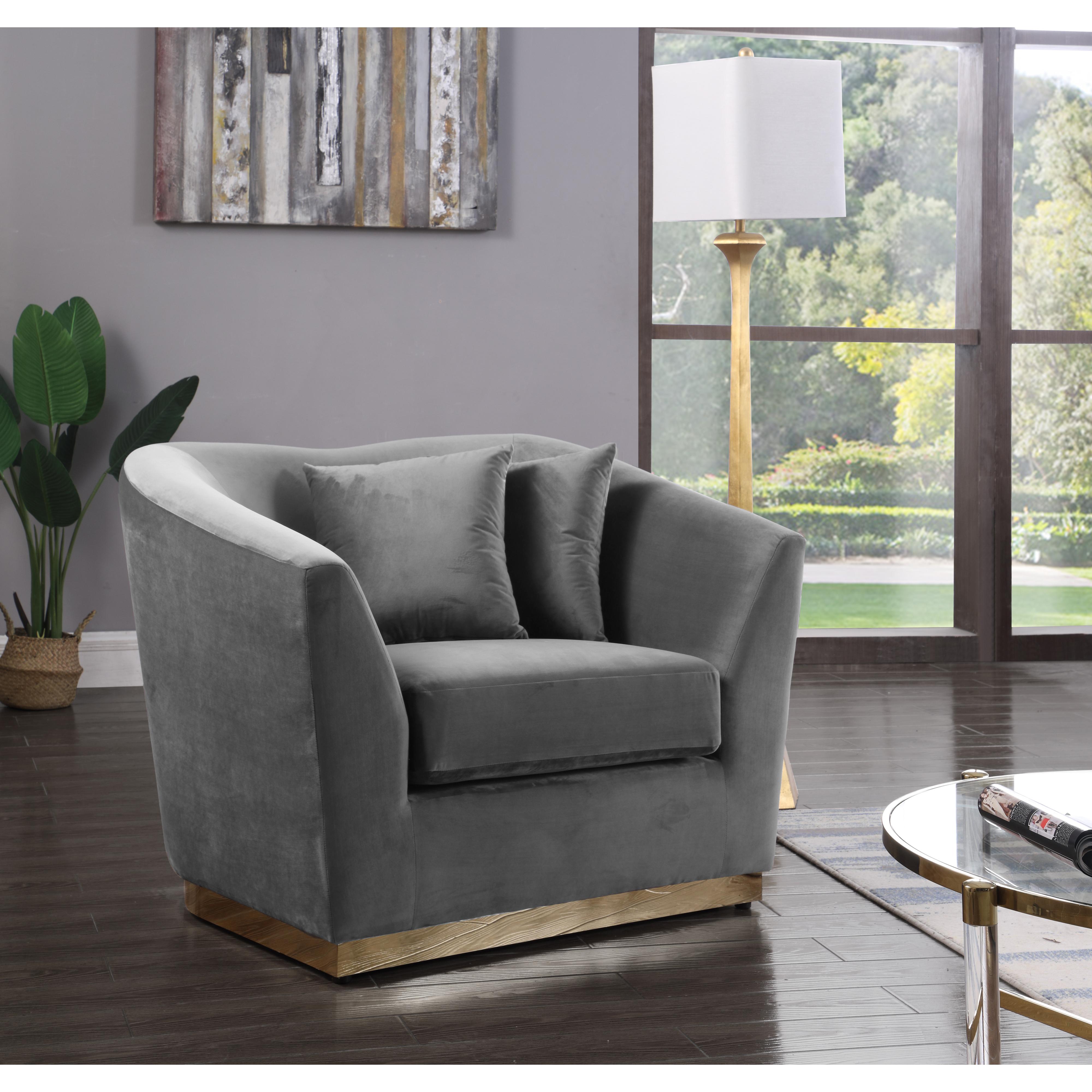 Meridian Arabella Grey Velvet Chair