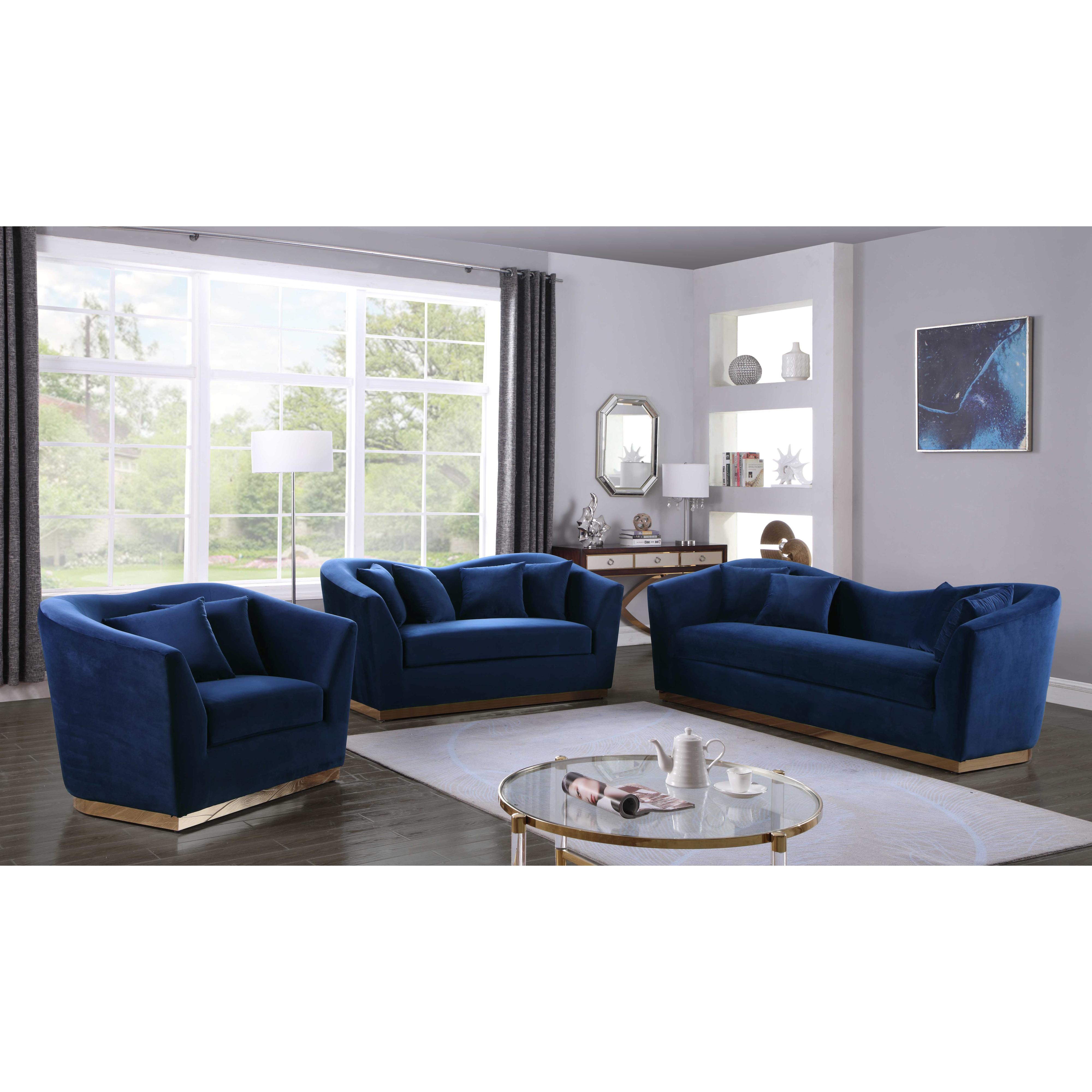 Meridian Arabella Navy Velvet Chair