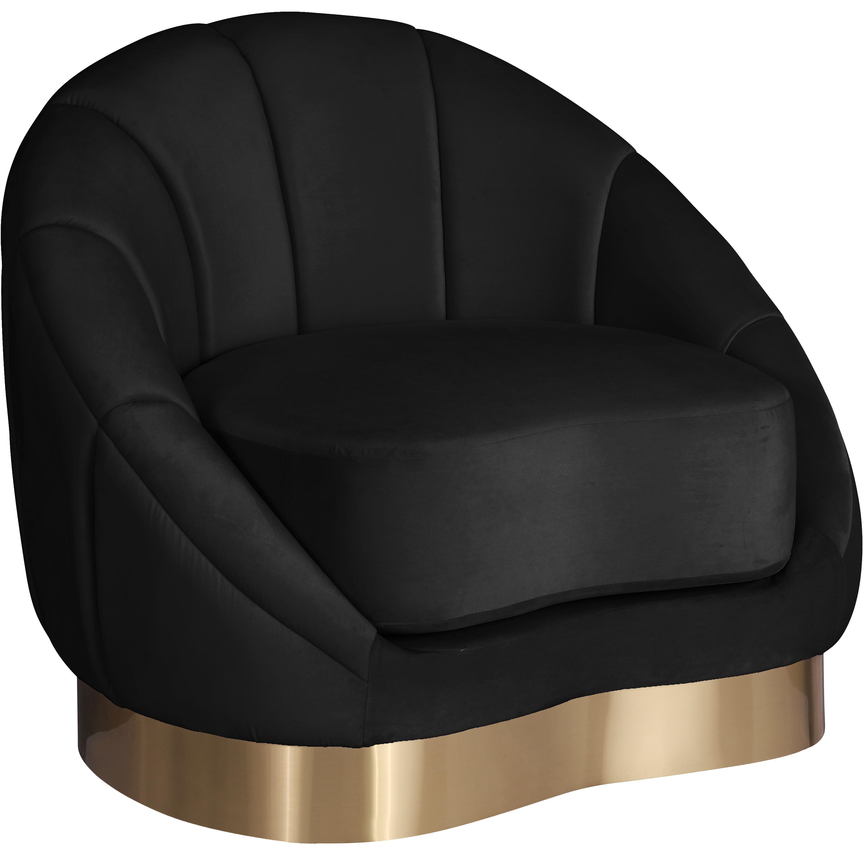 Meridian Shelly Black Velvet Chair