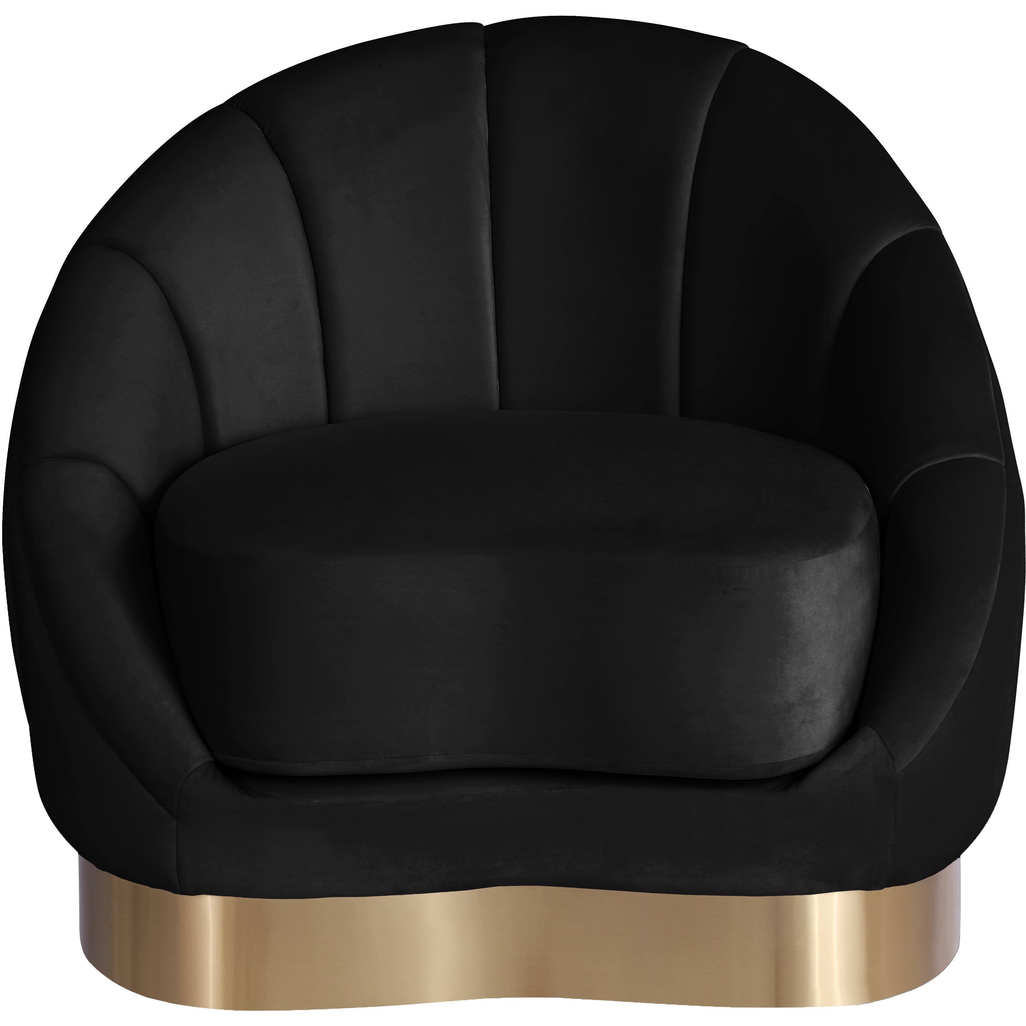 Meridian Shelly Black Velvet Chair