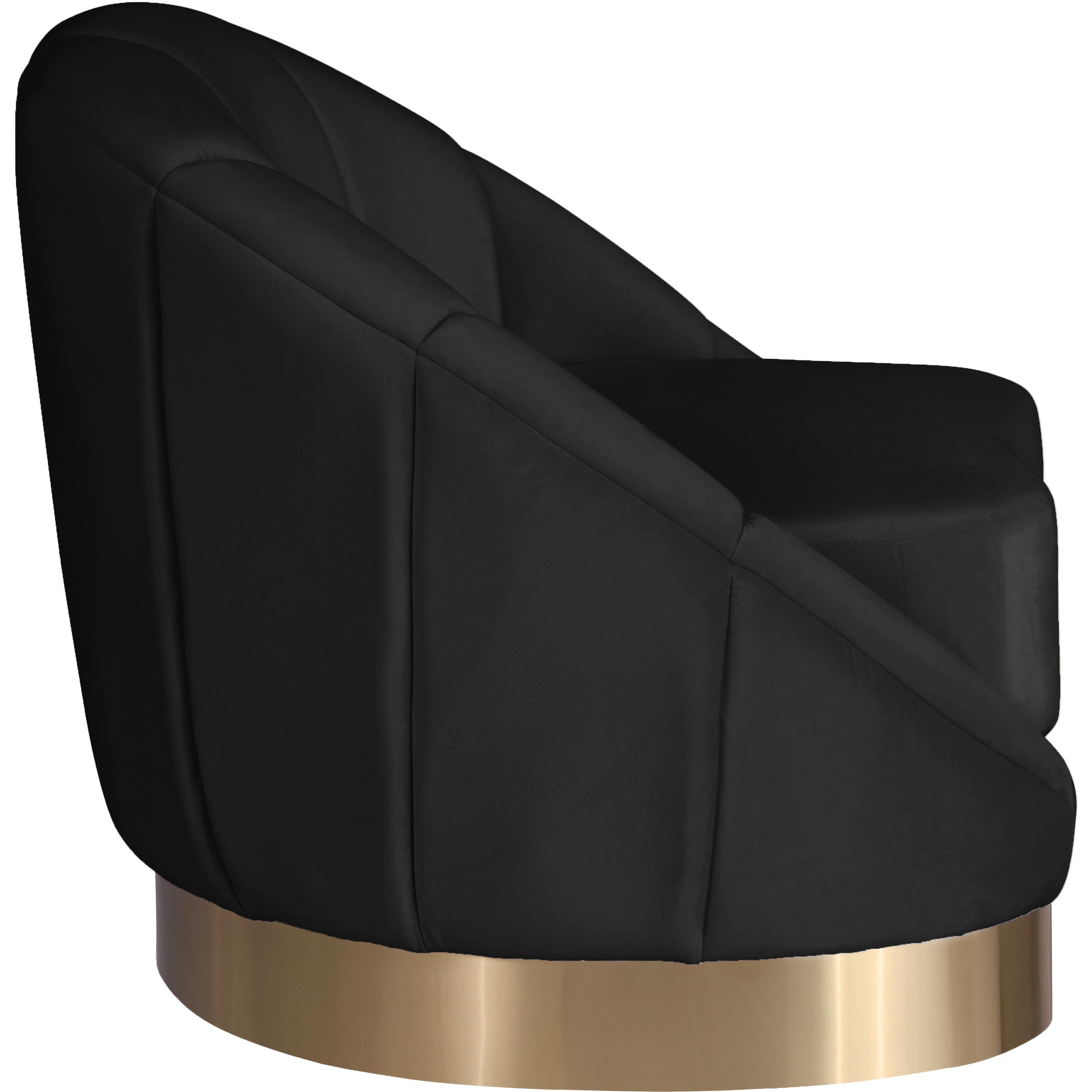 Meridian Shelly Black Velvet Chair