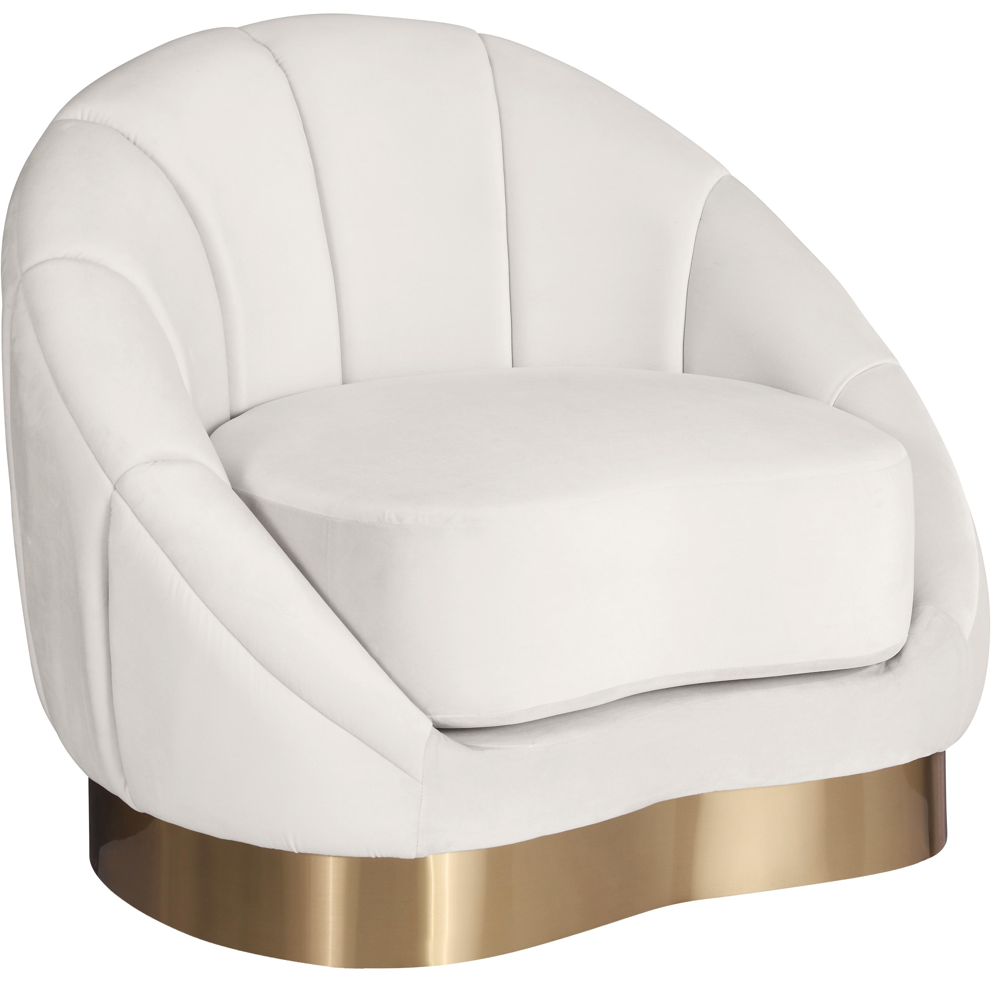 Meridian Shelly Cream Velvet Chair