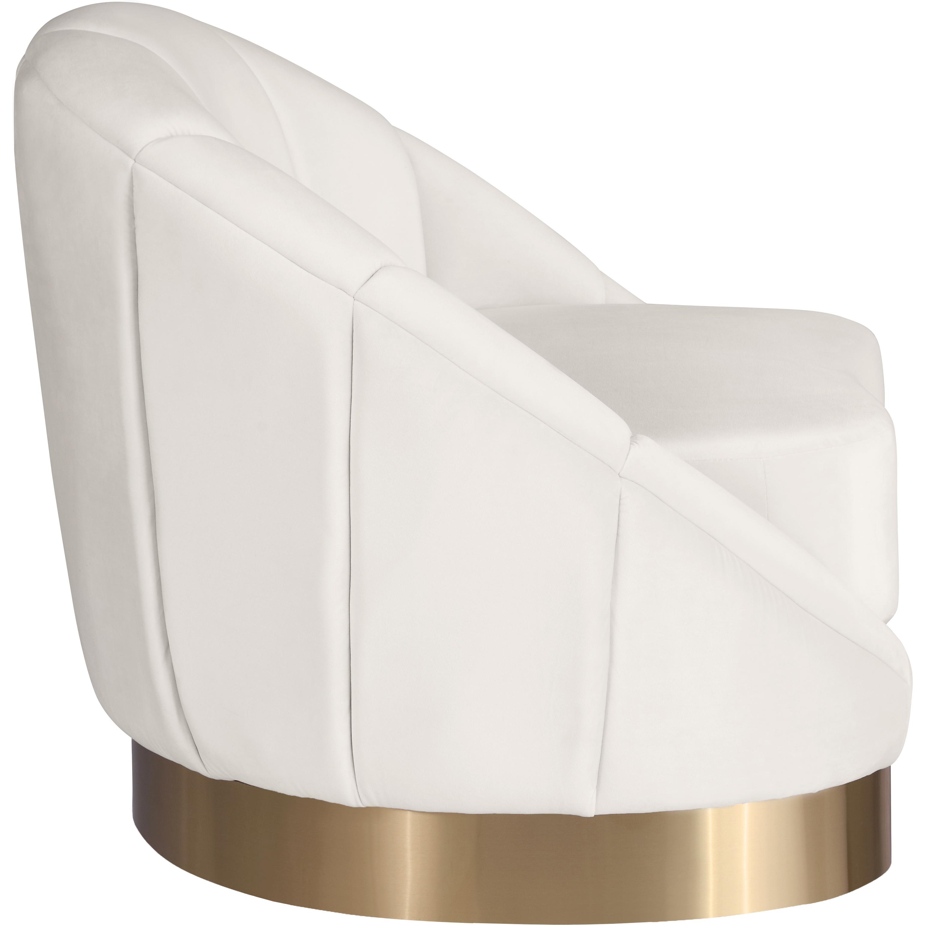 Meridian Shelly Cream Velvet Chair