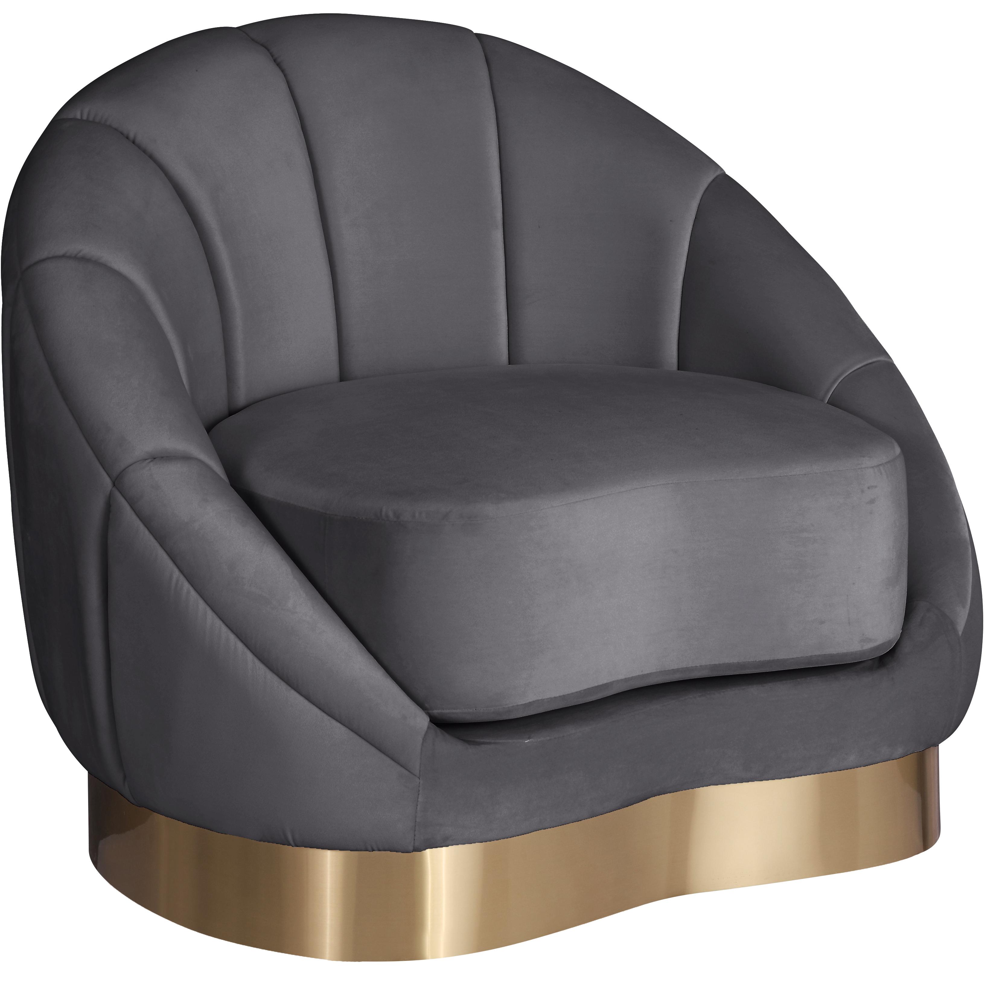 Meridian Shelly Grey Velvet Chair