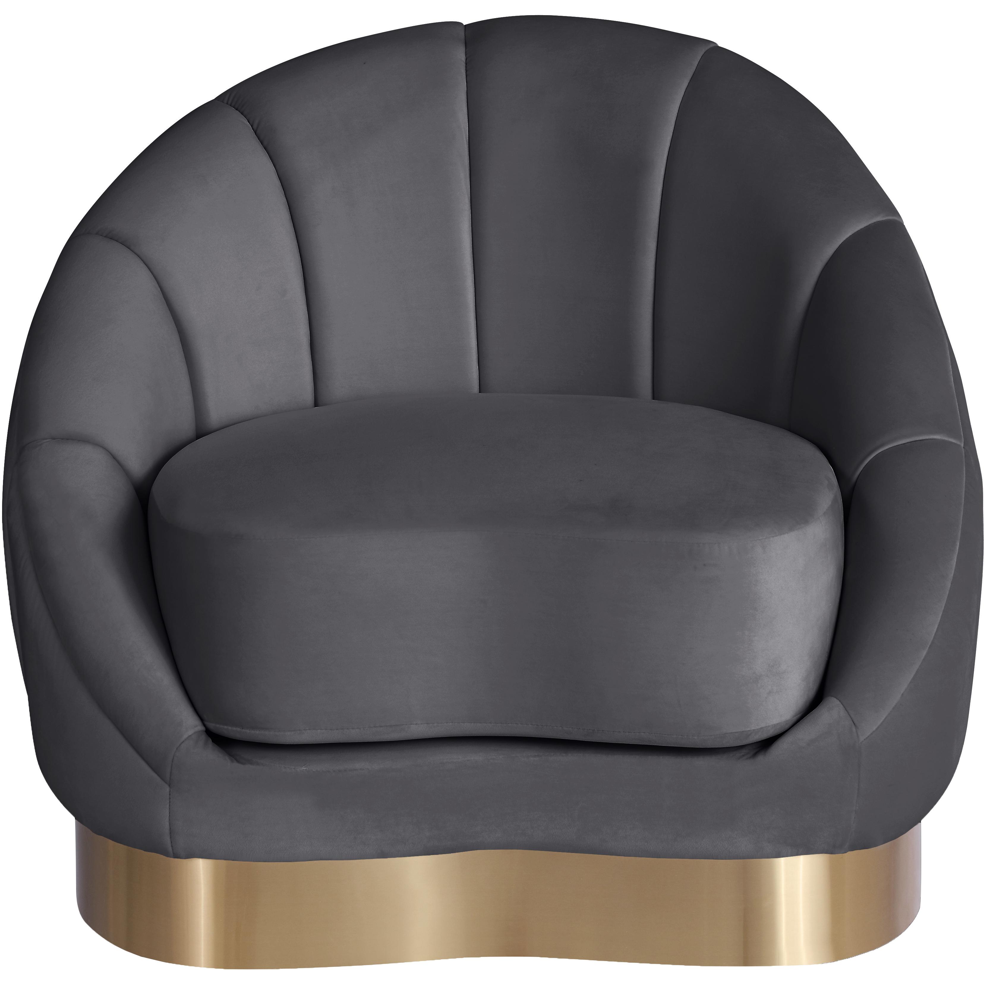 Meridian Shelly Grey Velvet Chair