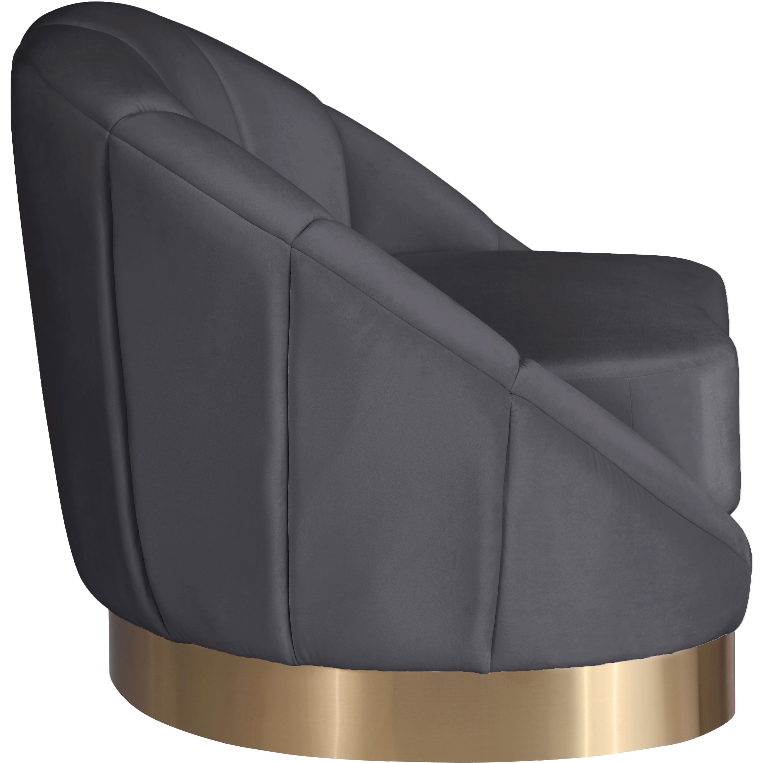 Meridian Shelly Grey Velvet Chair