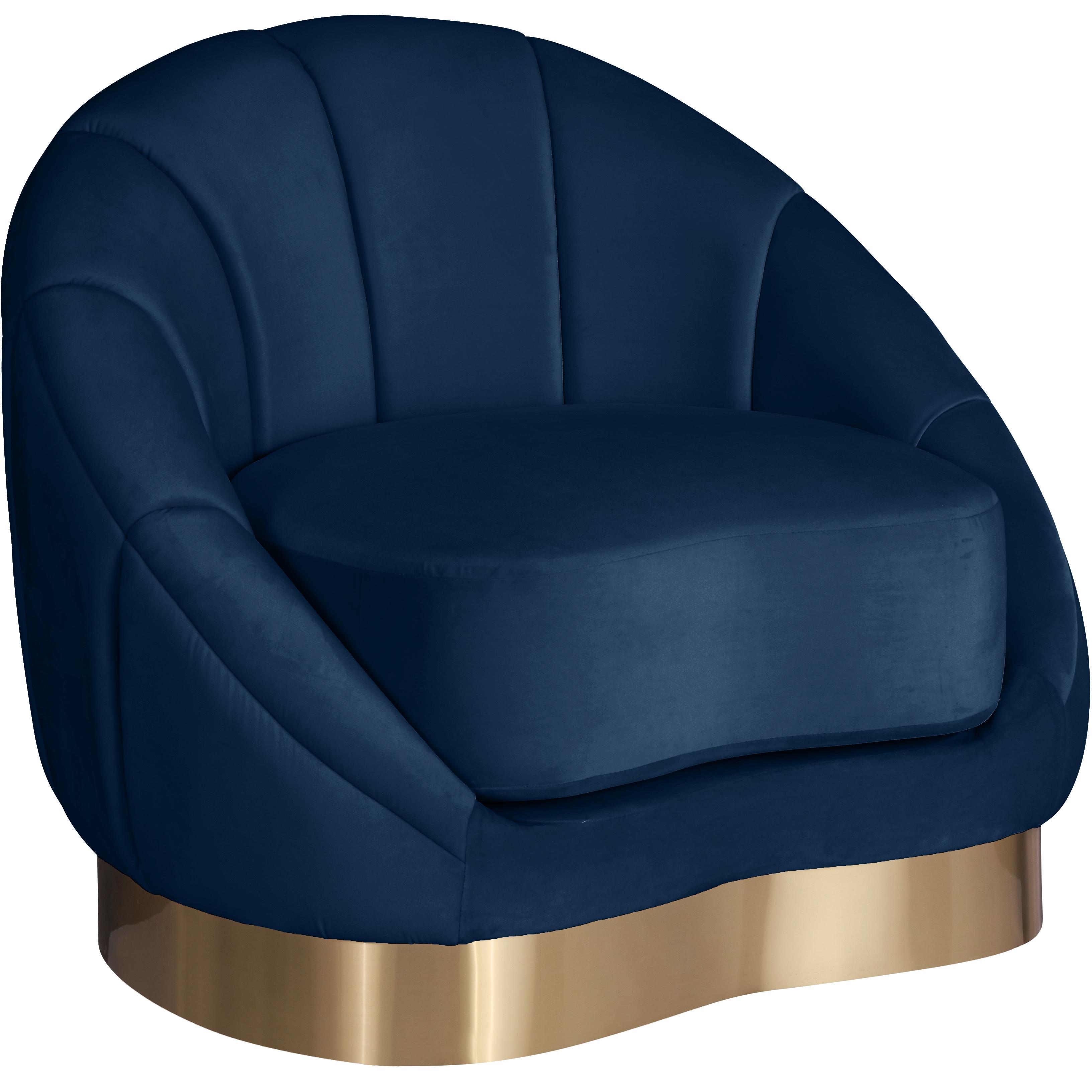 Meridian Shelly Navy Velvet Chair