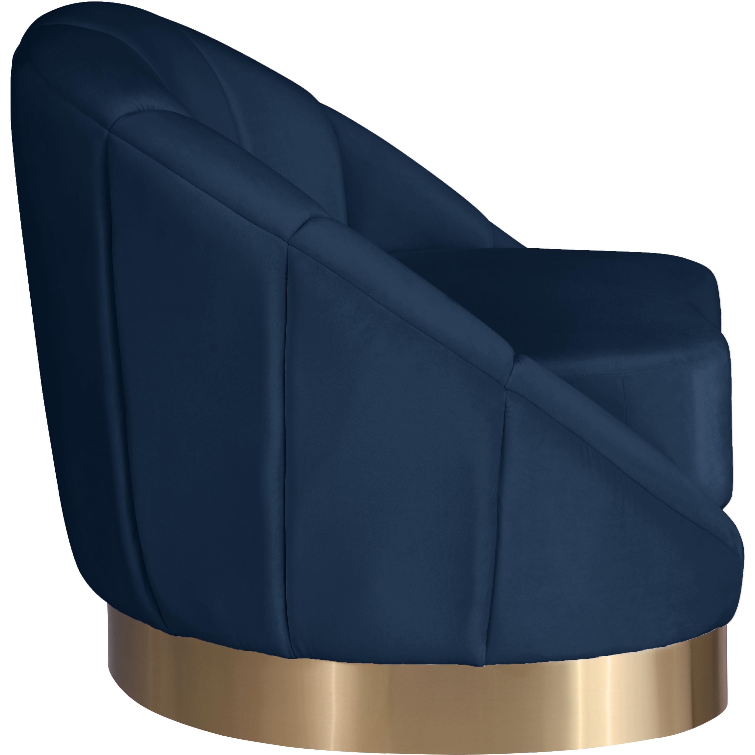 Meridian Shelly Navy Velvet Chair