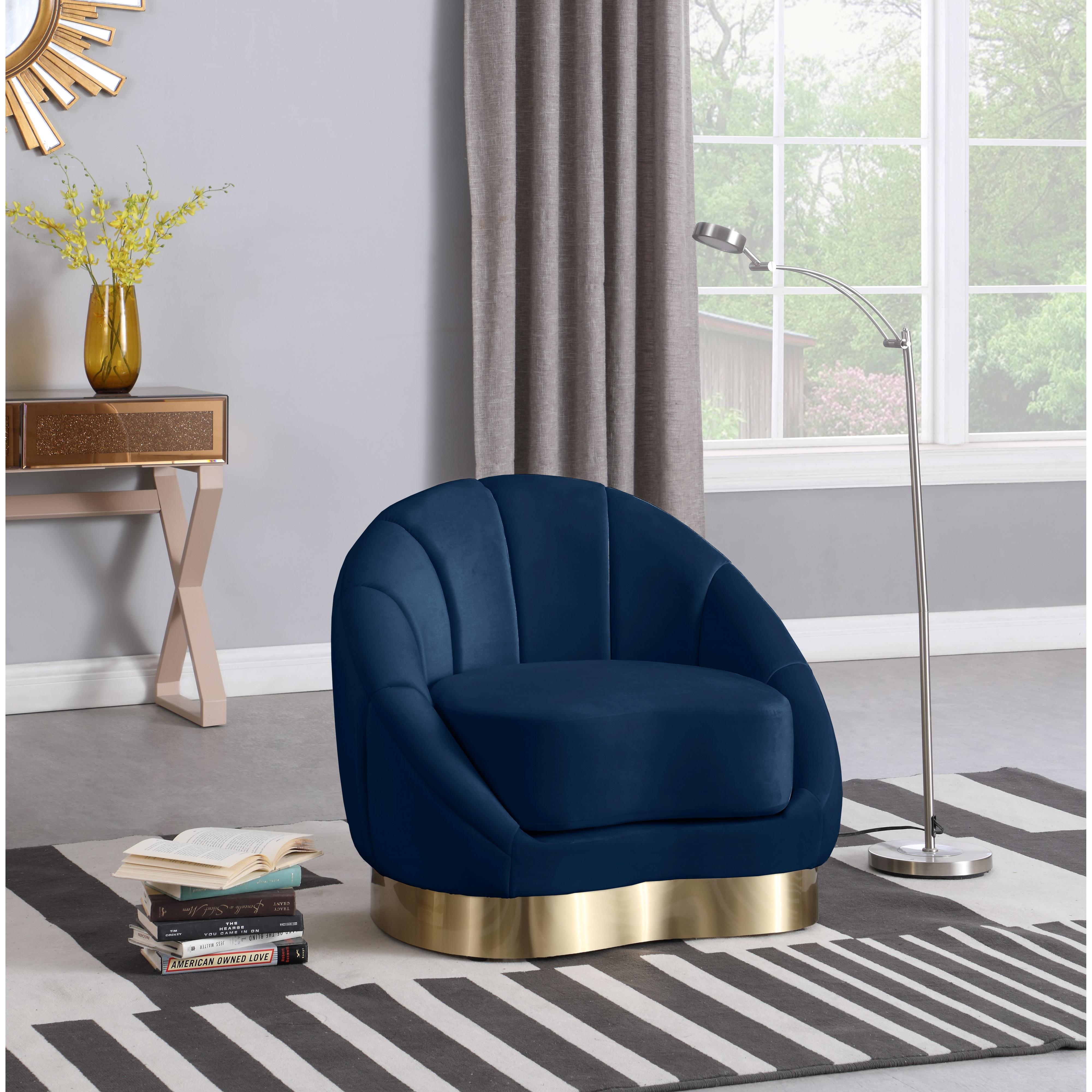 Meridian Shelly Navy Velvet Chair