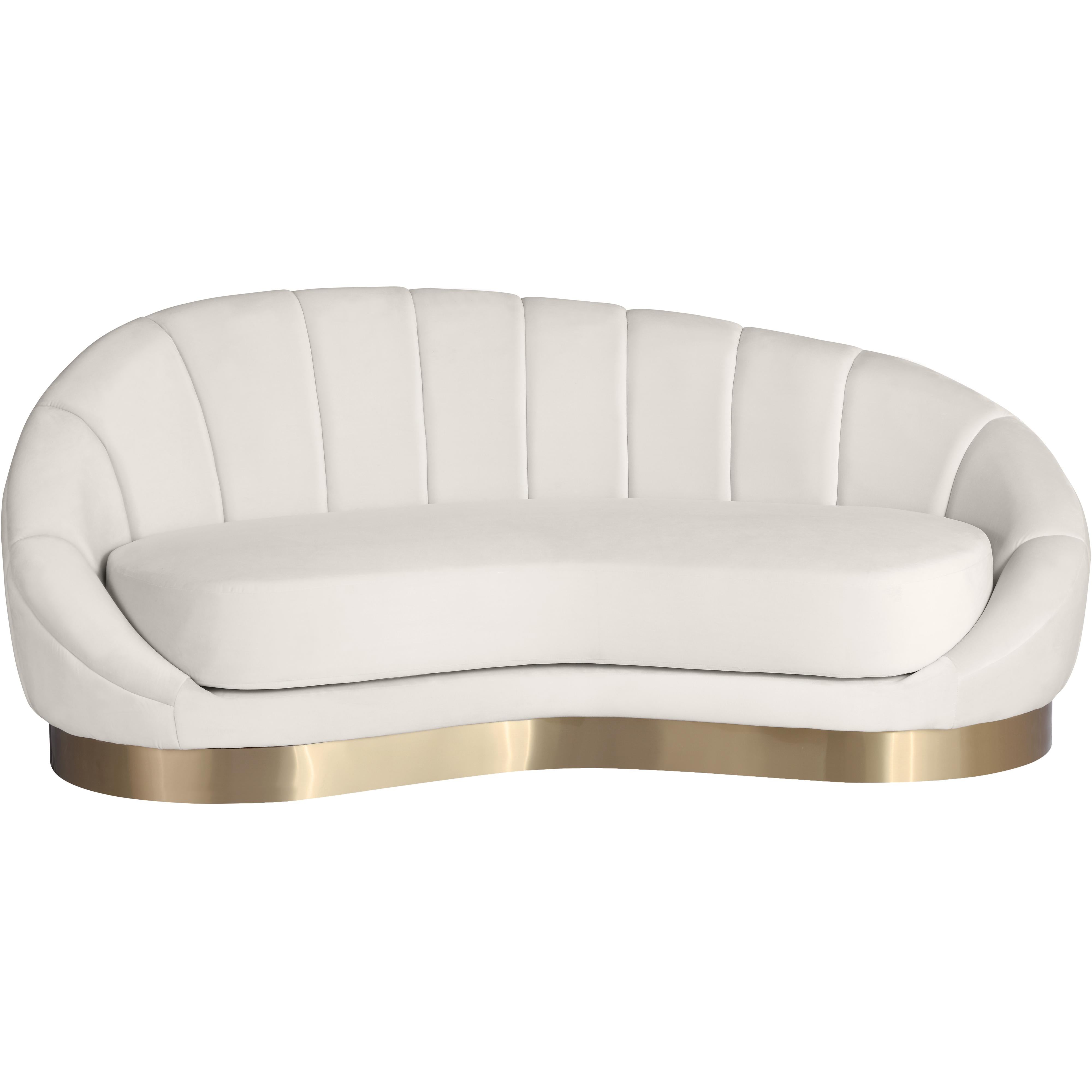 Meridian Shelly Cream Velvet Chaise