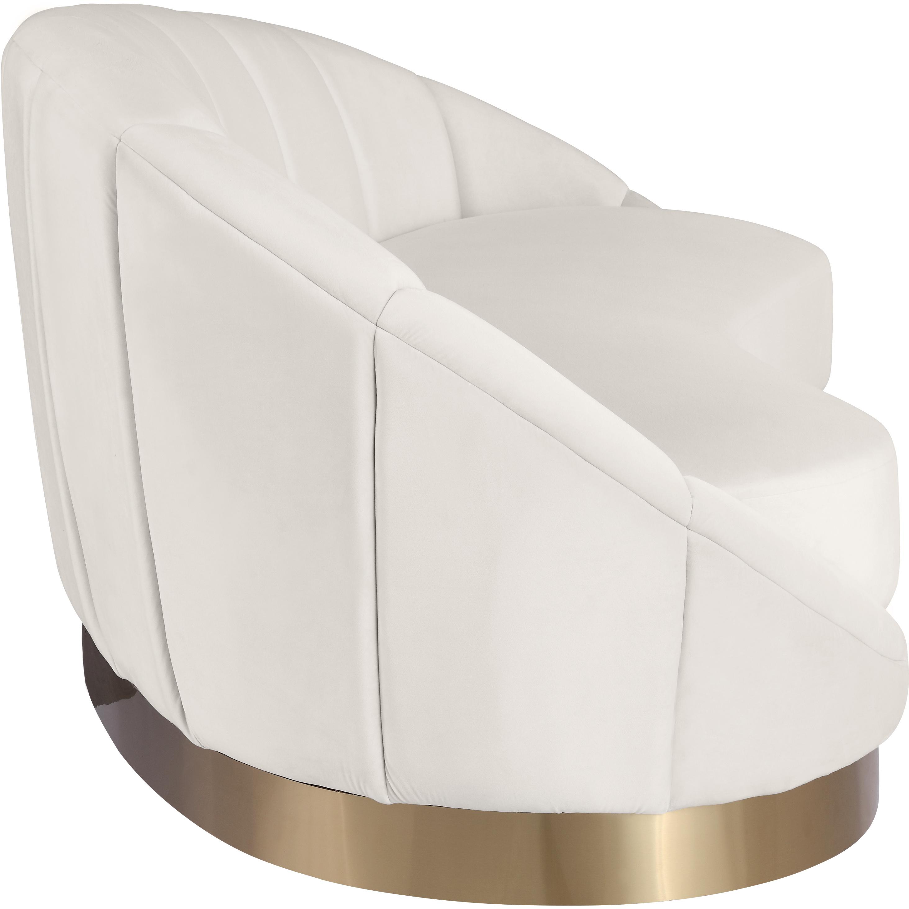 Meridian Shelly Cream Velvet Chaise