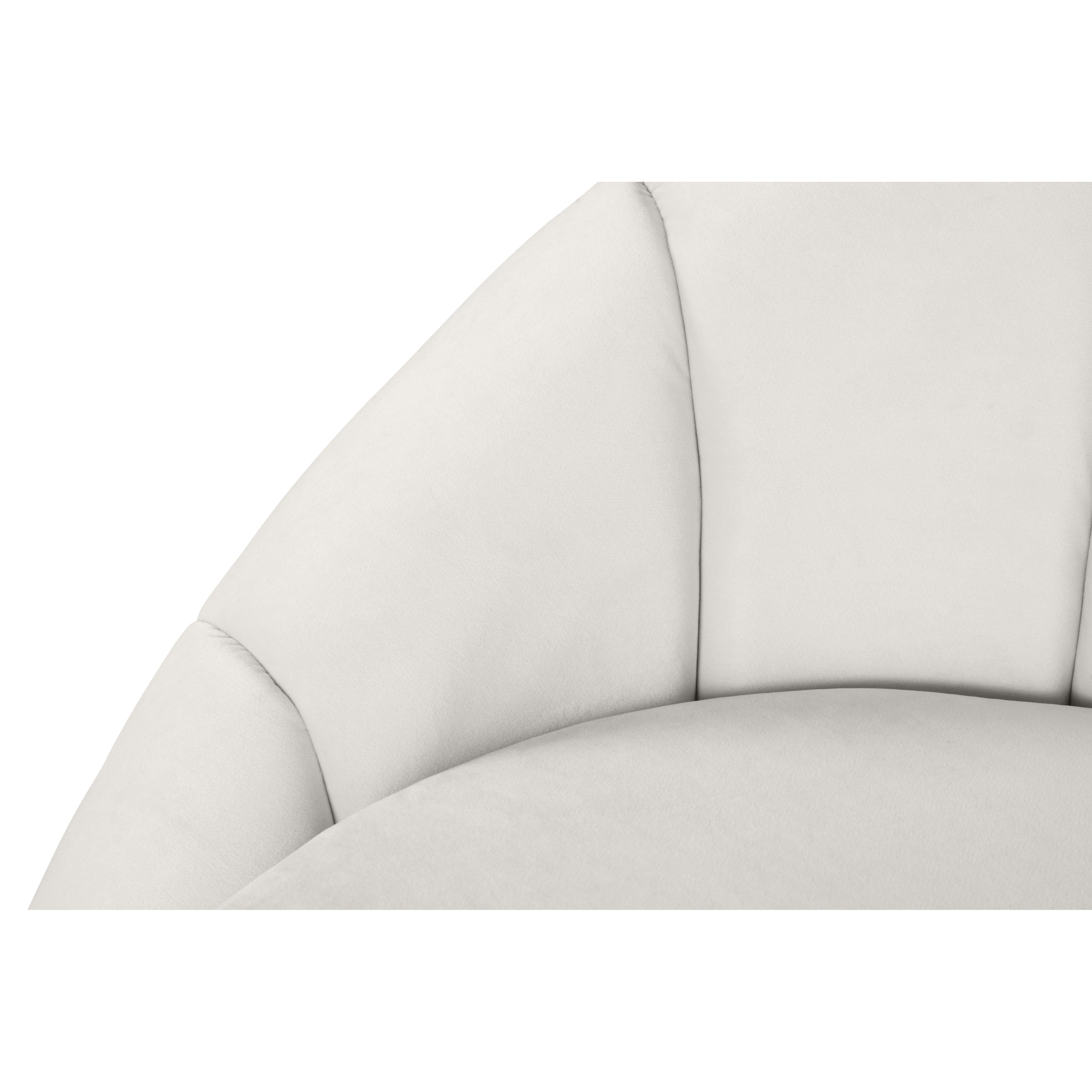 Meridian Shelly Cream Velvet Chaise