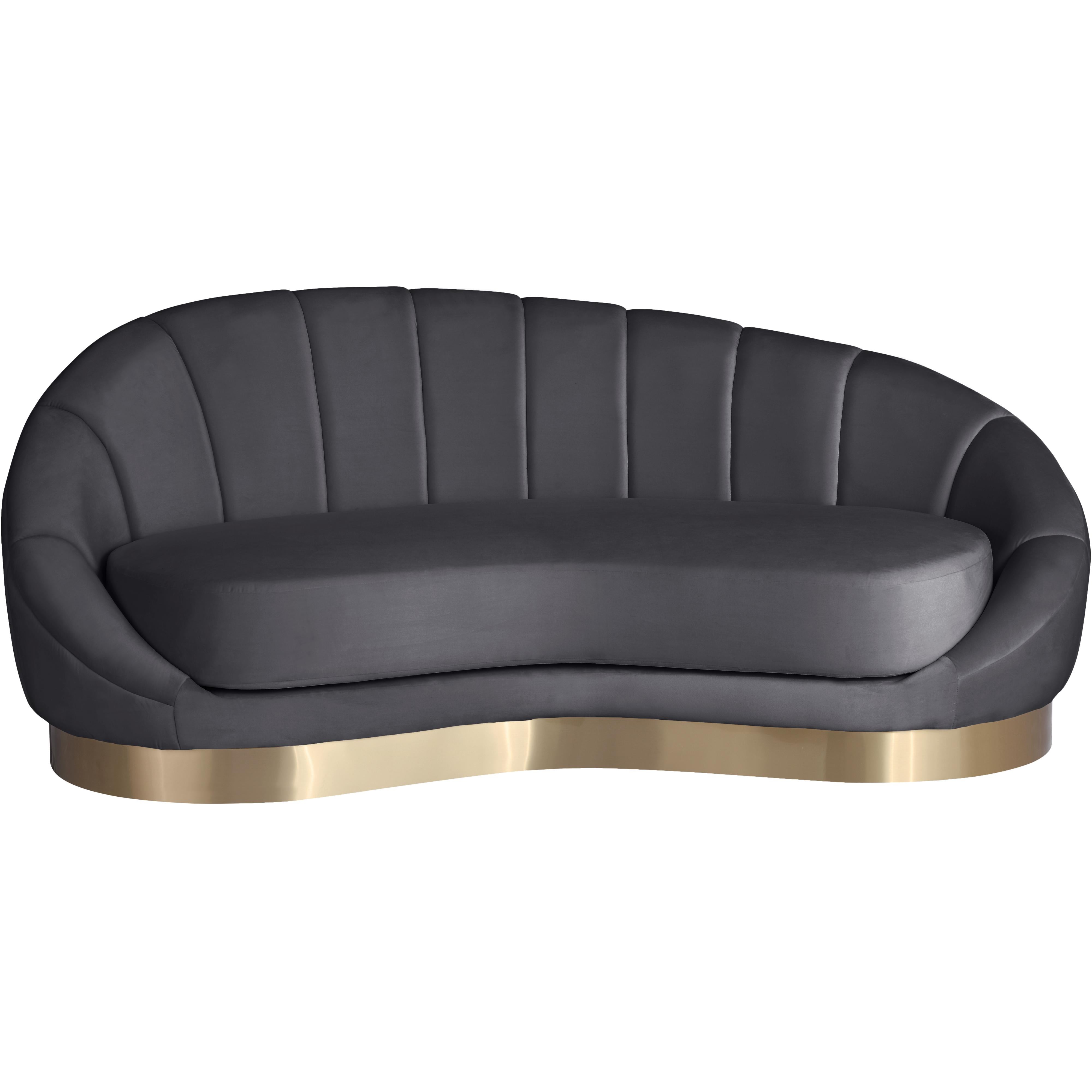 Meridian Shelly Grey Velvet Chaise