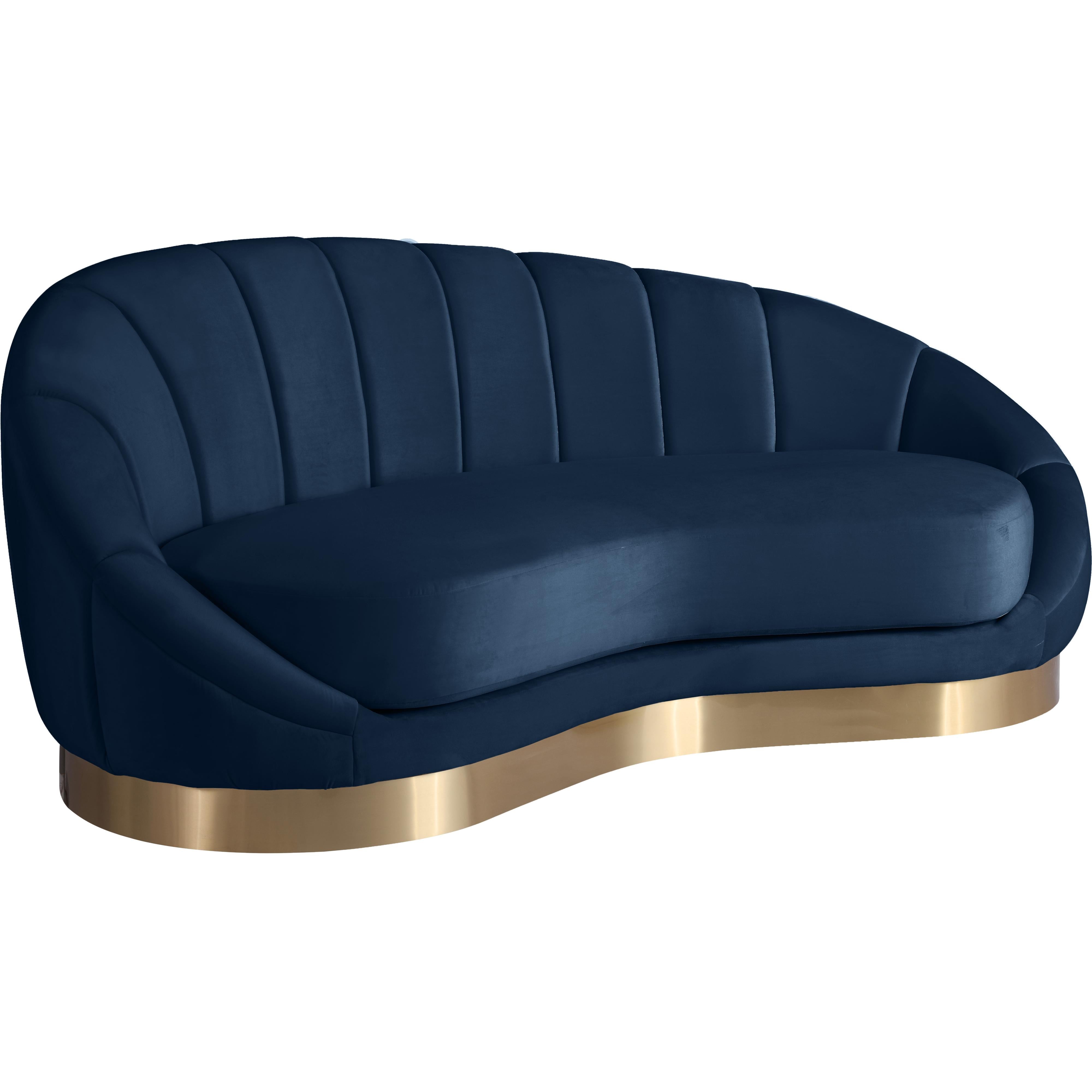 Meridian Shelly Navy Velvet Chaise