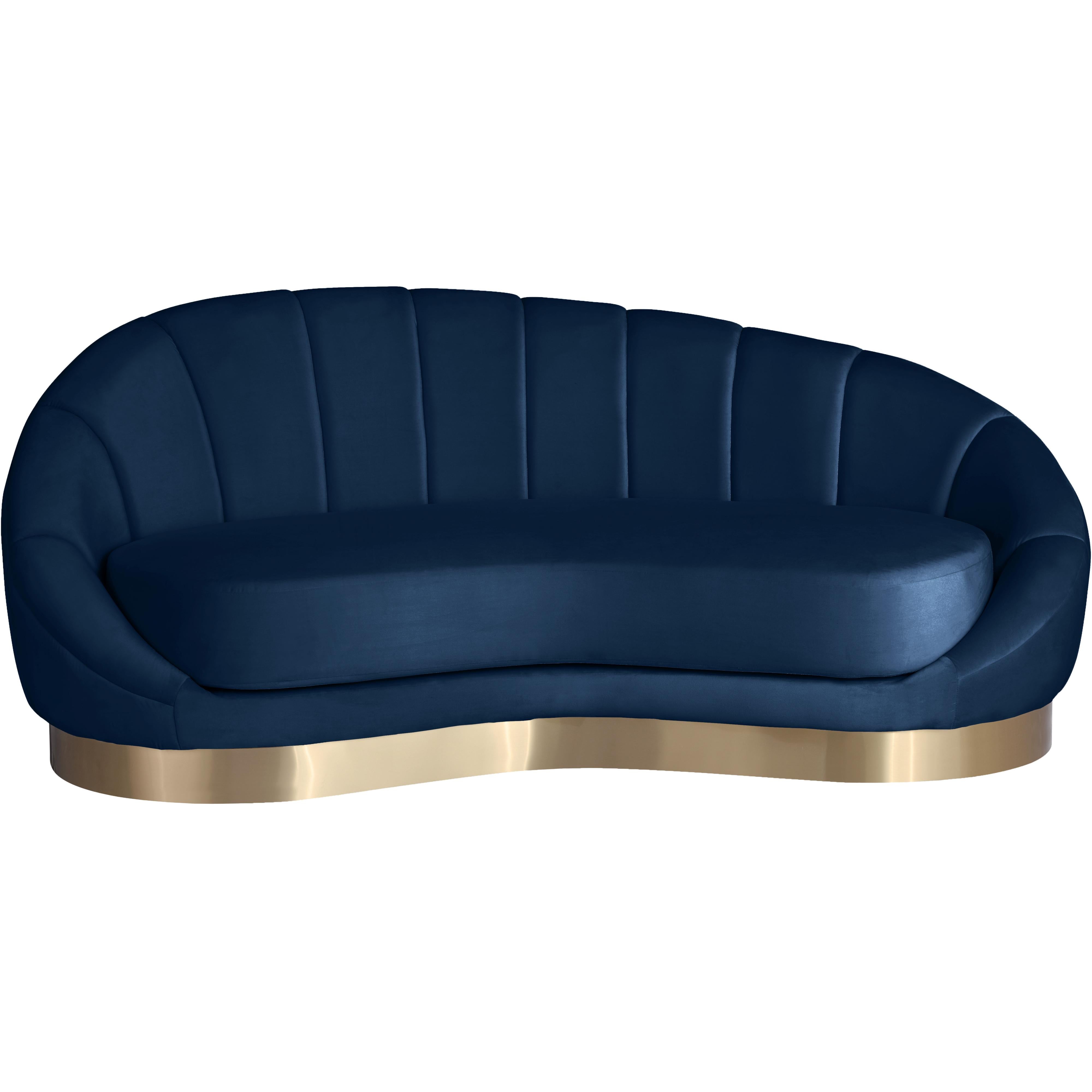 Meridian Shelly Navy Velvet Chaise