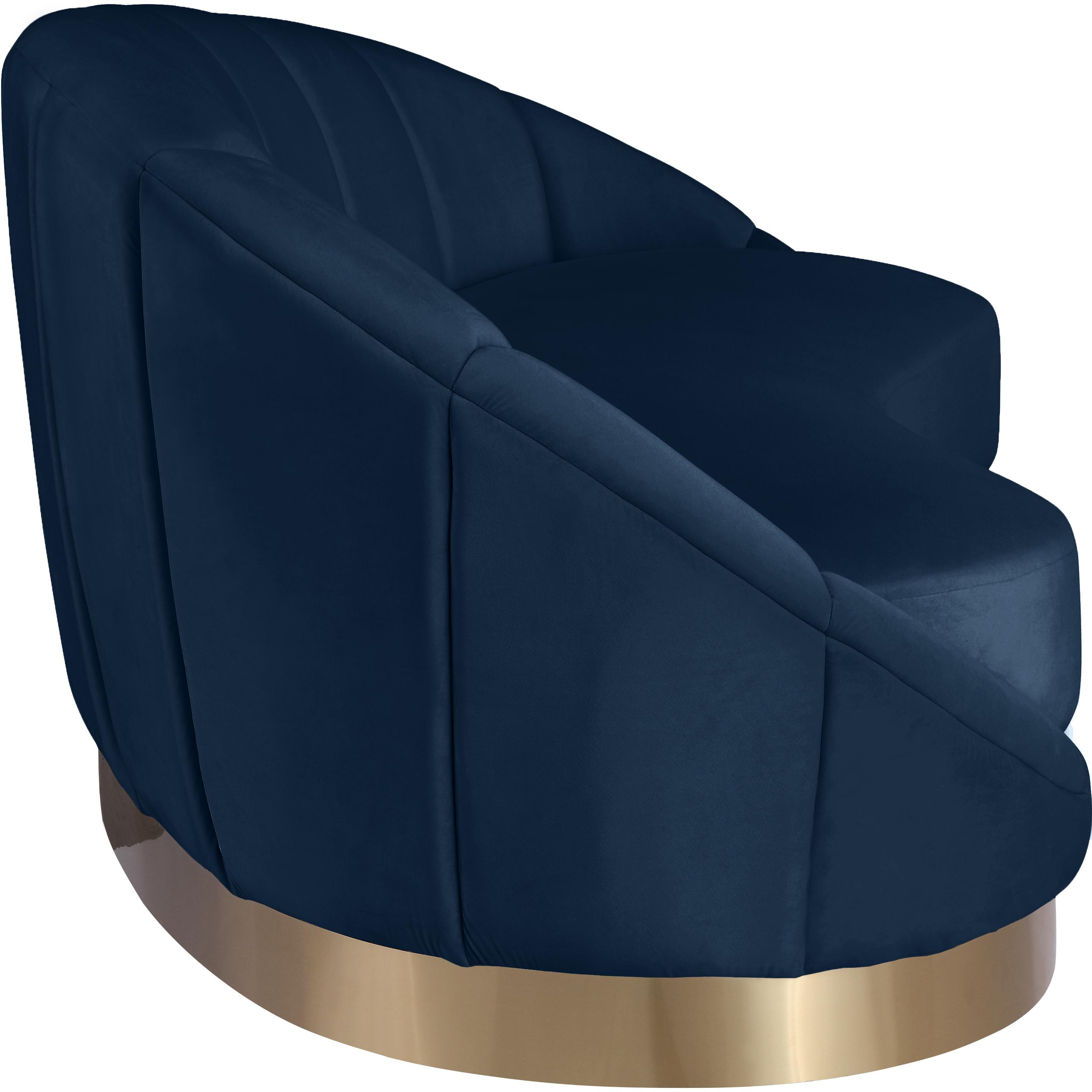 Meridian Shelly Navy Velvet Chaise