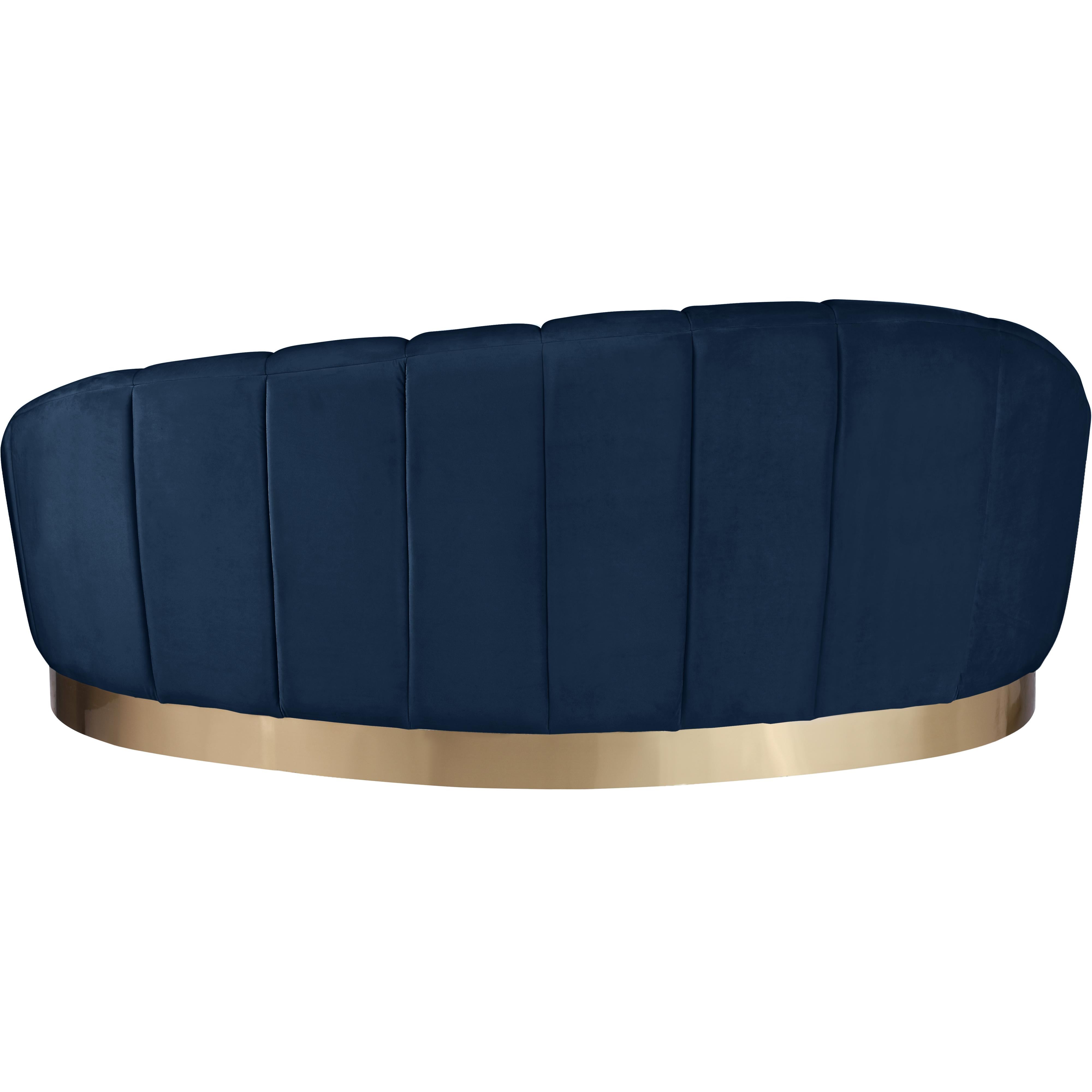 Meridian Shelly Navy Velvet Chaise