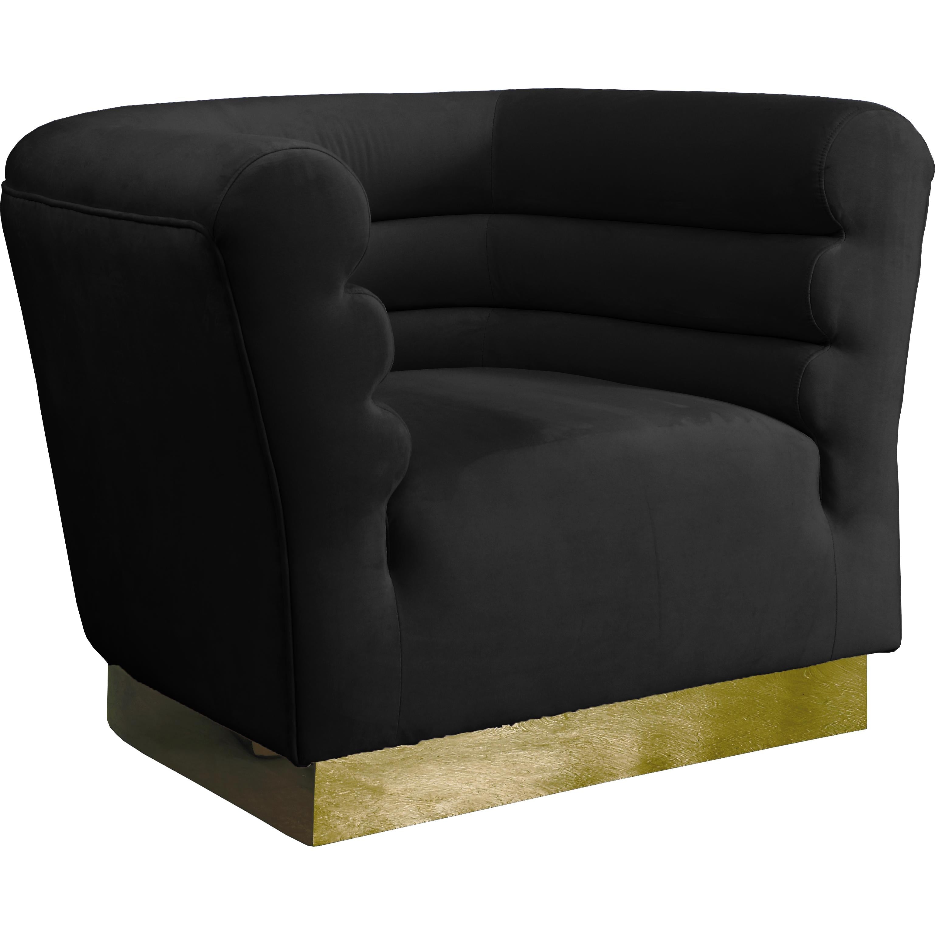 Meridian Bellini Black Velvet Chair