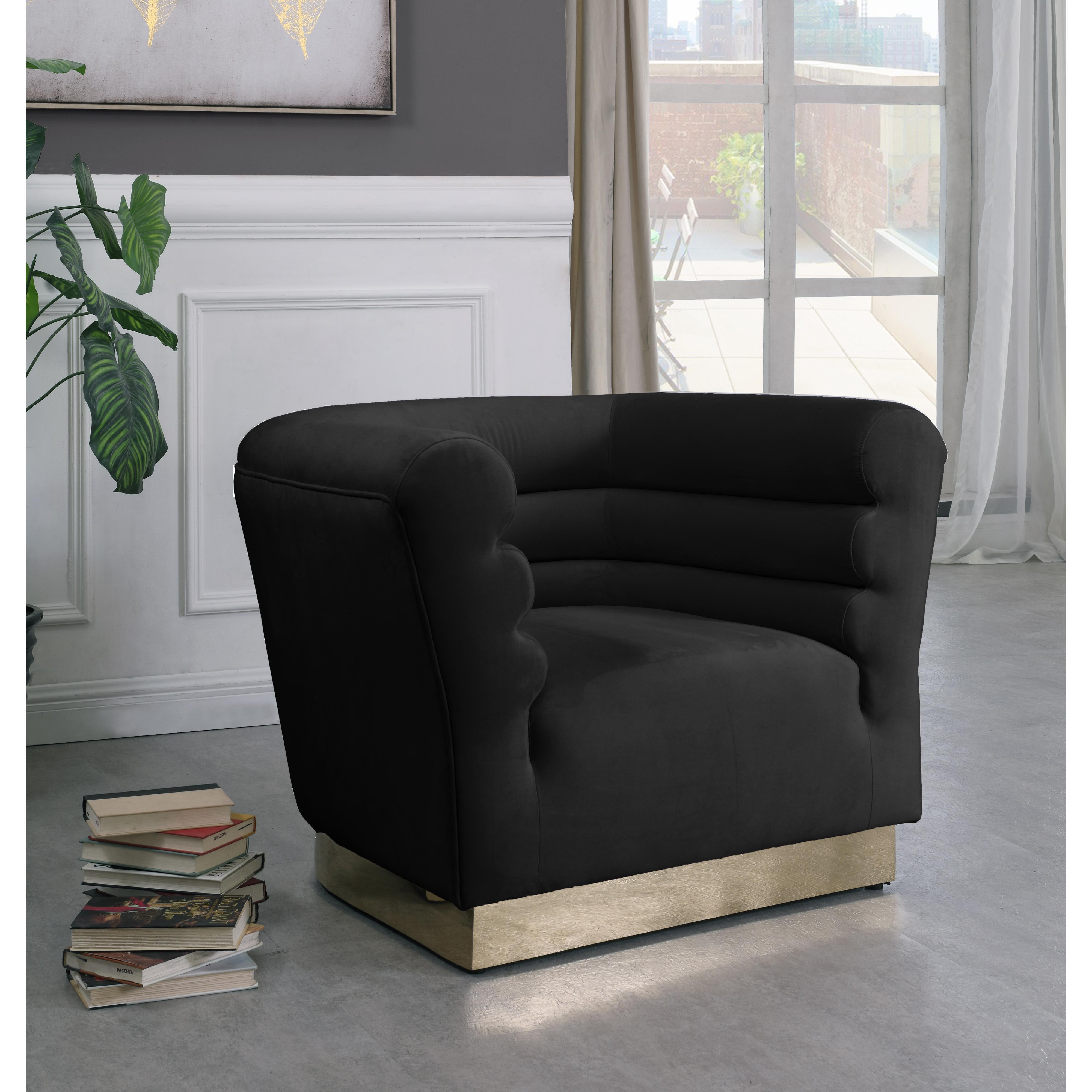 Meridian Bellini Black Velvet Chair