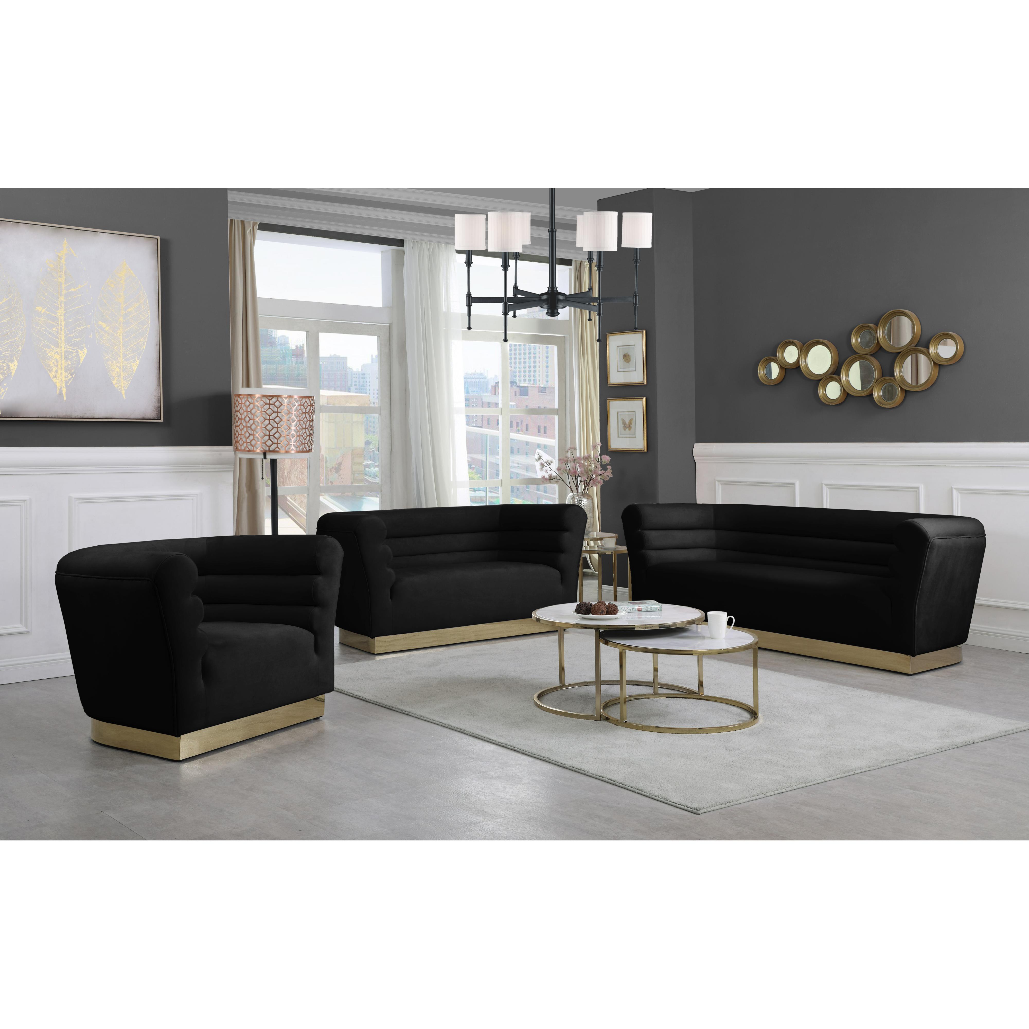 Meridian Bellini Black Velvet Chair