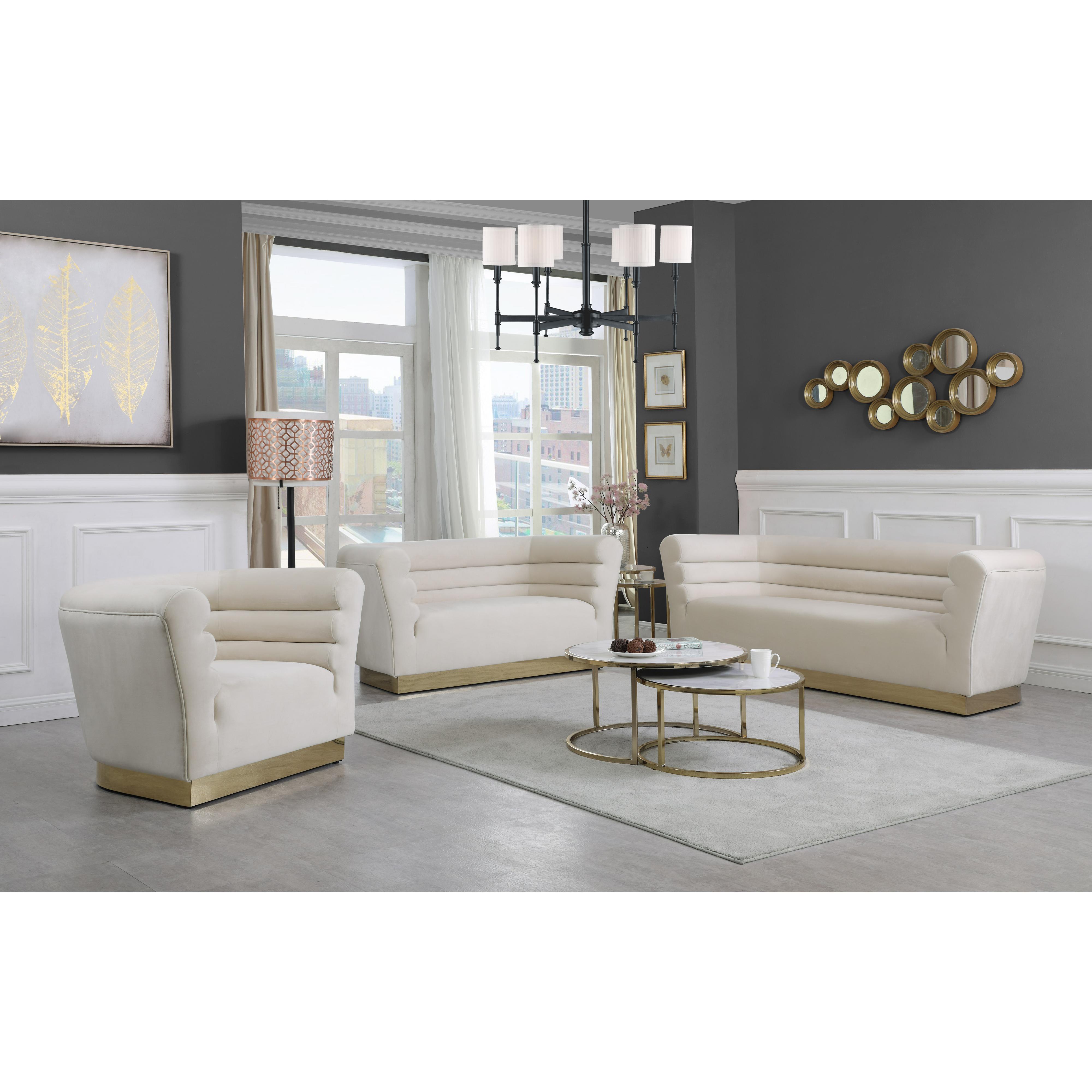 Meridian Bellini Cream Velvet Chair