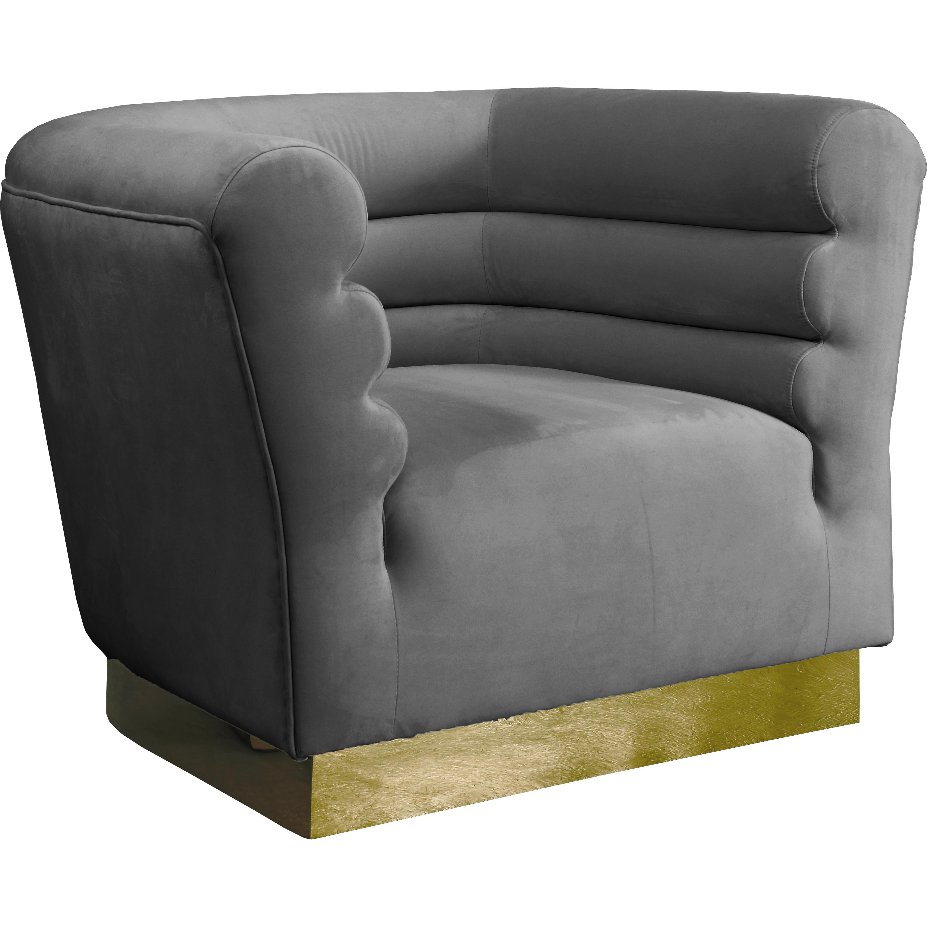 Meridian Bellini Grey Velvet Chair