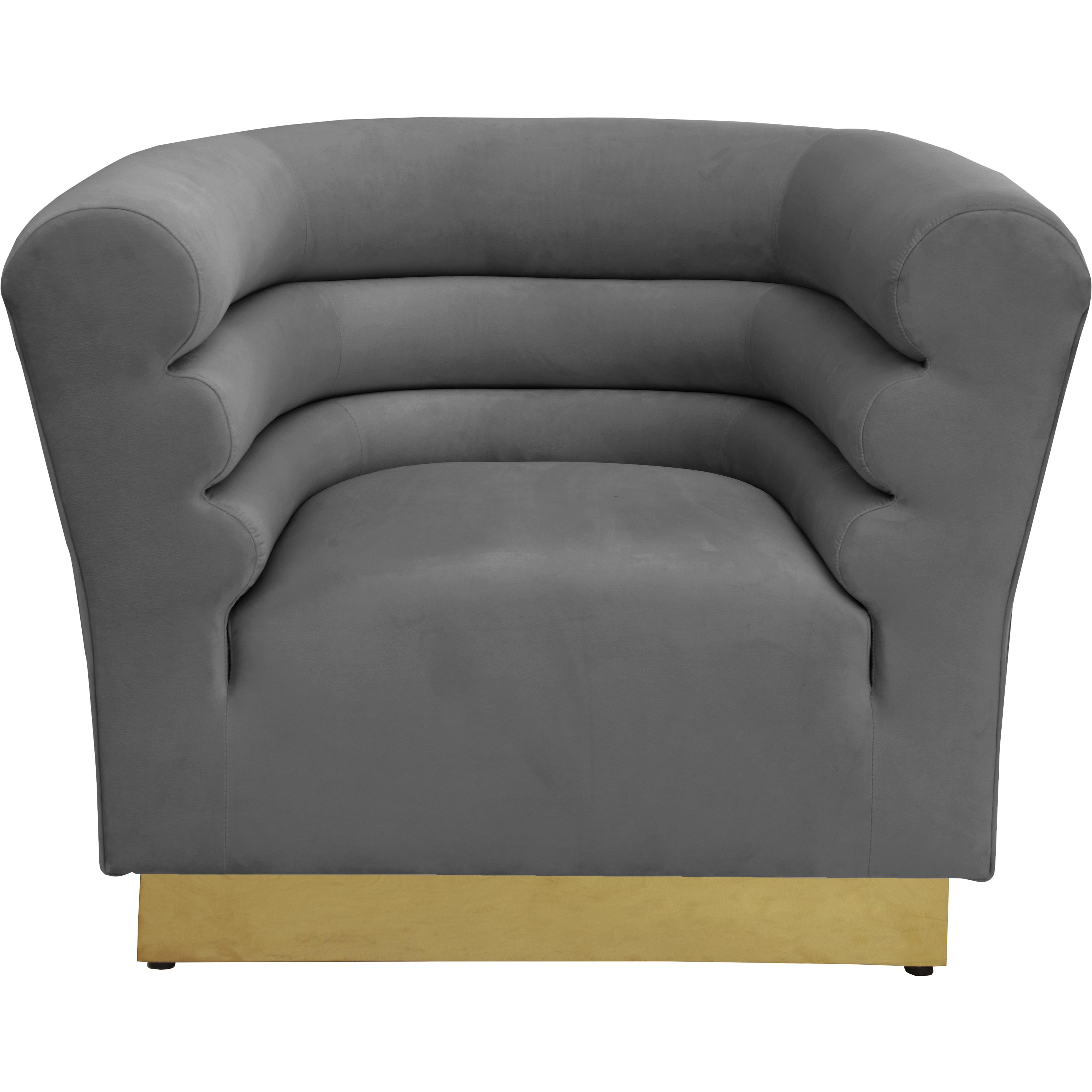 Meridian Bellini Grey Velvet Chair