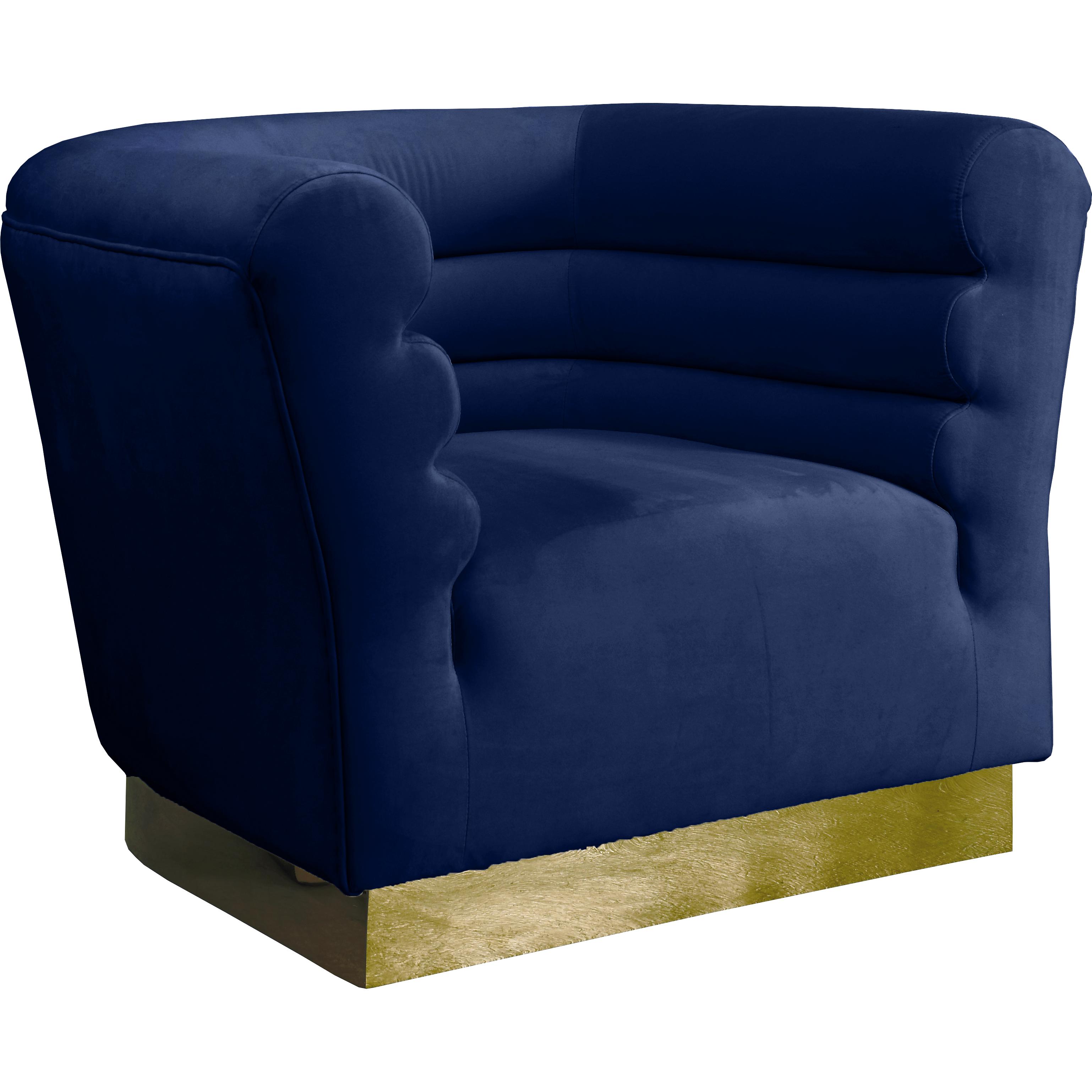 Meridian Bellini Navy Velvet Chair