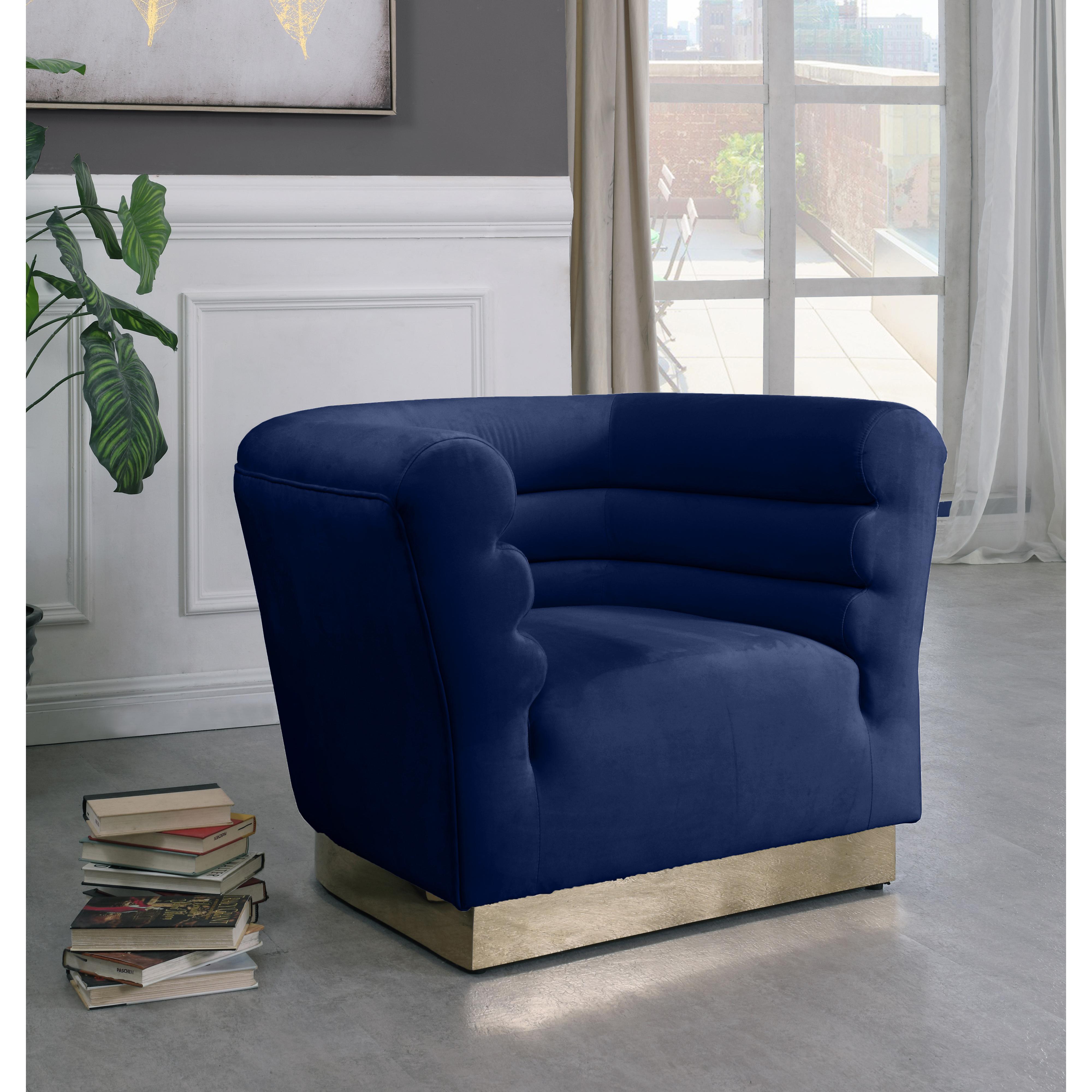 Meridian Bellini Navy Velvet Chair