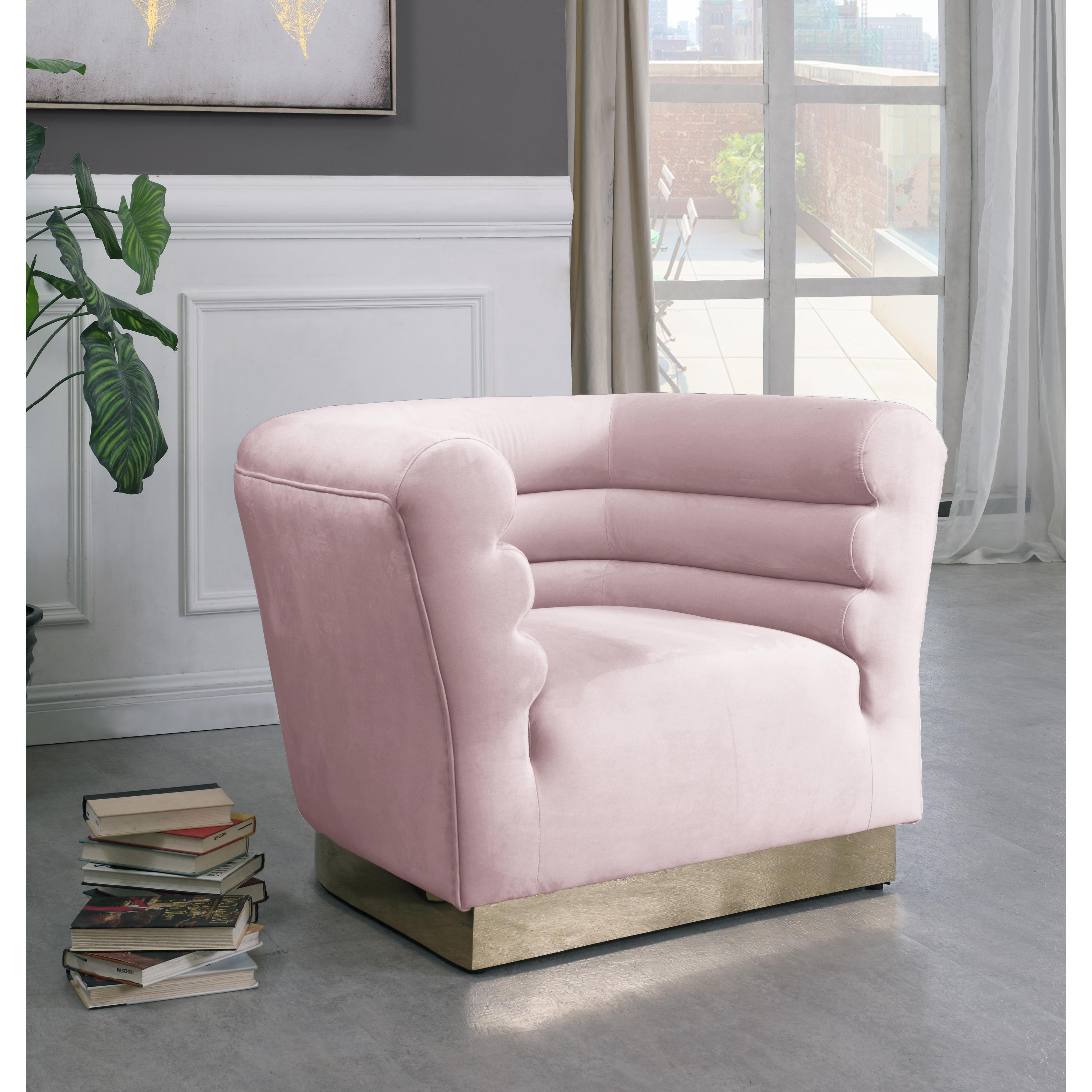 Meridian Bellini Pink Velvet Chair